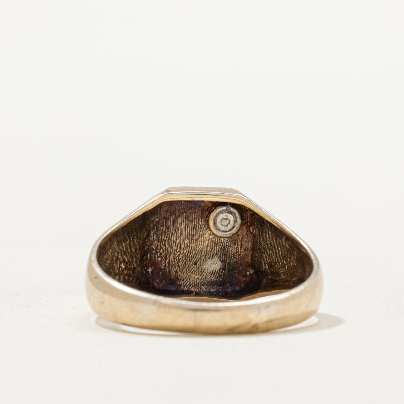 Single Stone Diamond 'PH' Initial Signet Ring | 0.005ct | SZ 8