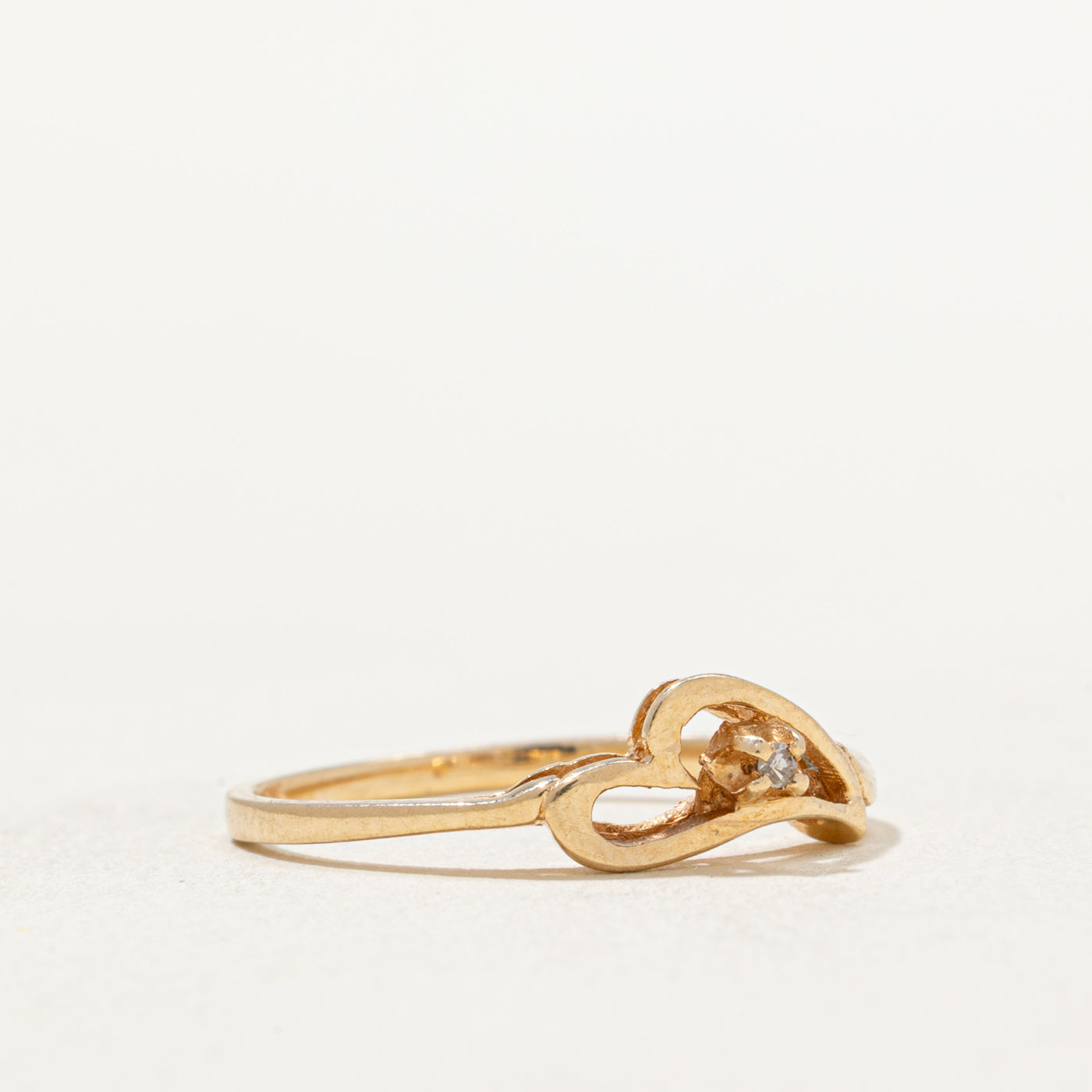 Single Stone Diamond Heart Ring | 0.005ct | SZ 6.25