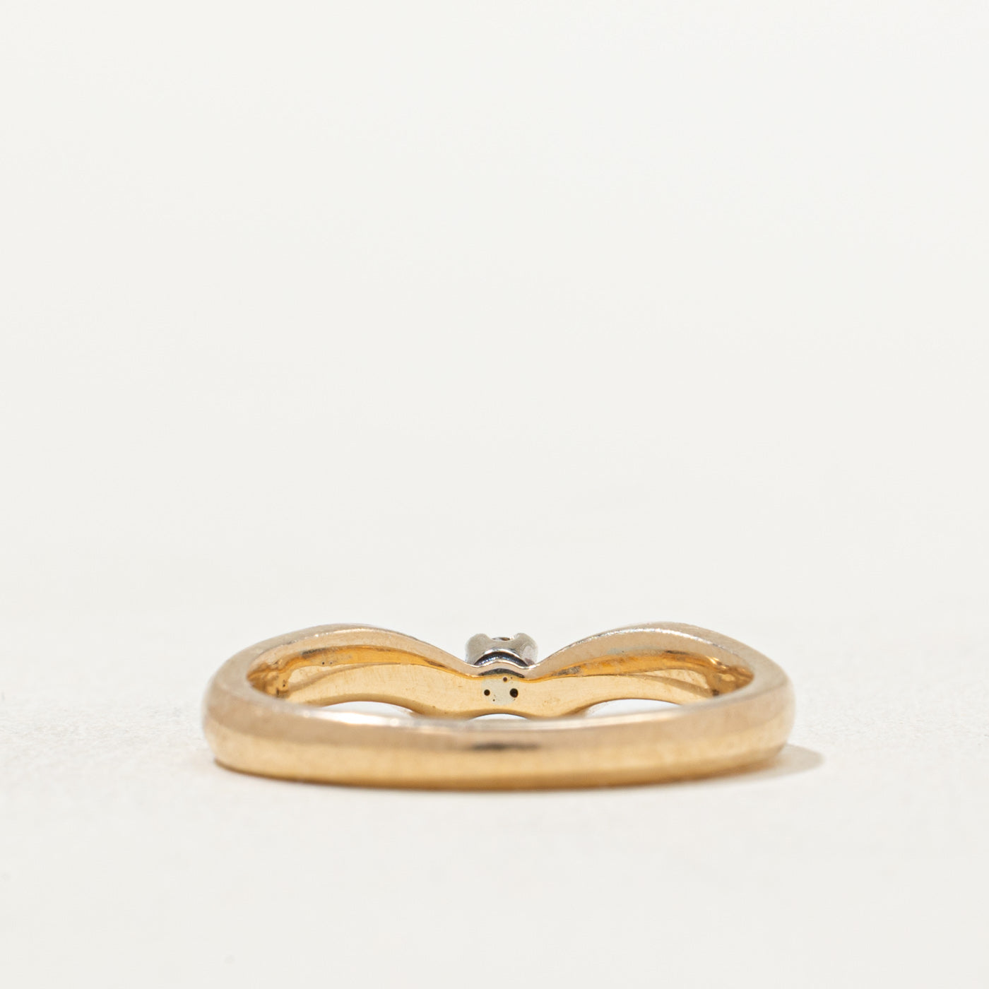 Single Stone Diamond Chevron Ring | 0.025ct | SZ 4.25