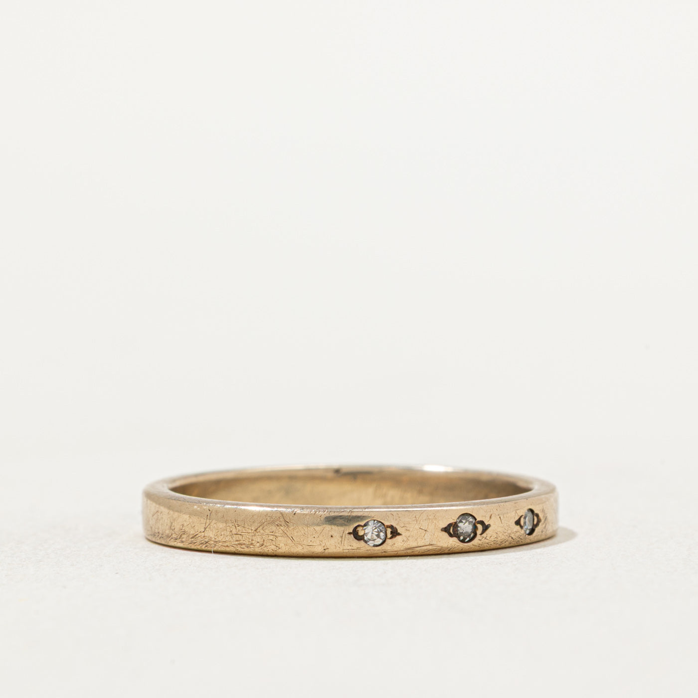 Bague trois diamants | 0,025 ct au total | Taille 8