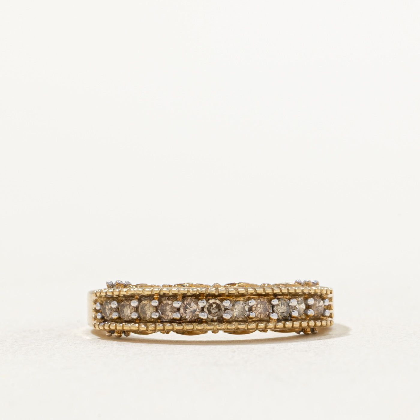 Semi Eternity Diamond Textured Band | 0.15ctw | SZ 6.25