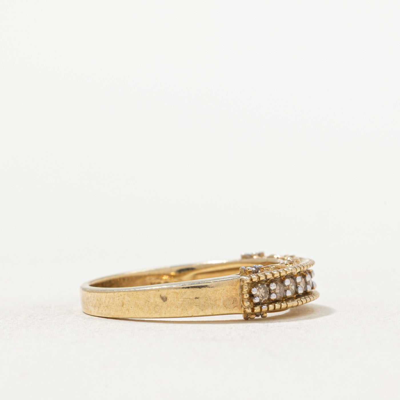 Semi Eternity Diamond Textured Band | 0.15ctw | SZ 6.25