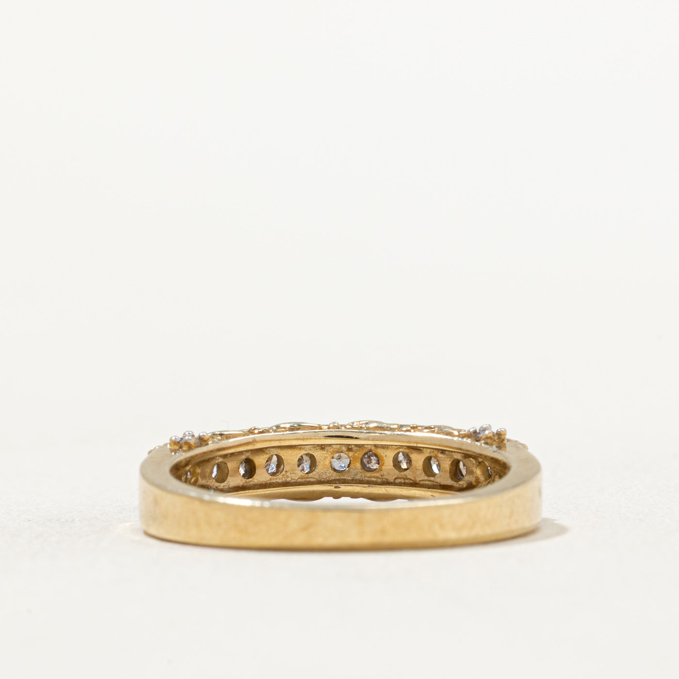Semi Eternity Diamond Textured Band | 0.15ctw | SZ 6.25