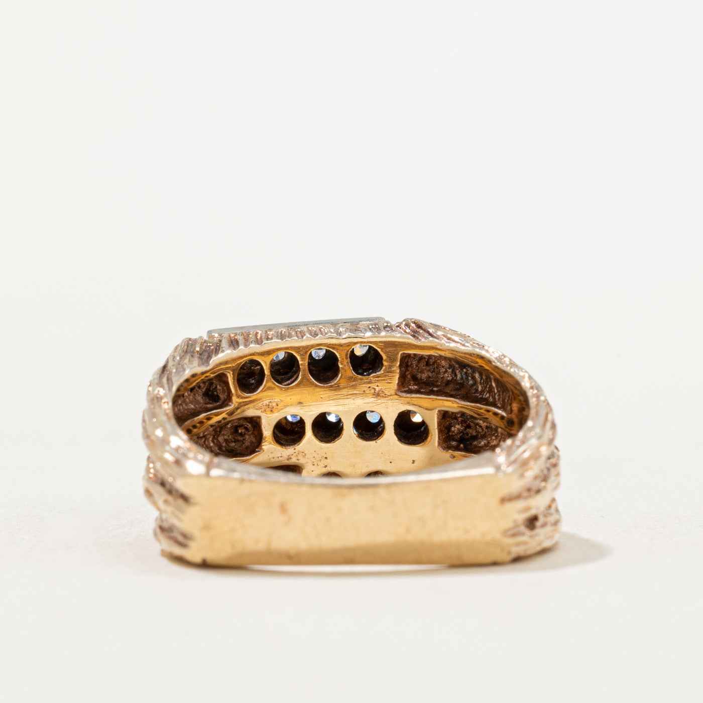 Multi Row Diamond Textured Cocktail Ring | 0.18ctw | SZ 9.25