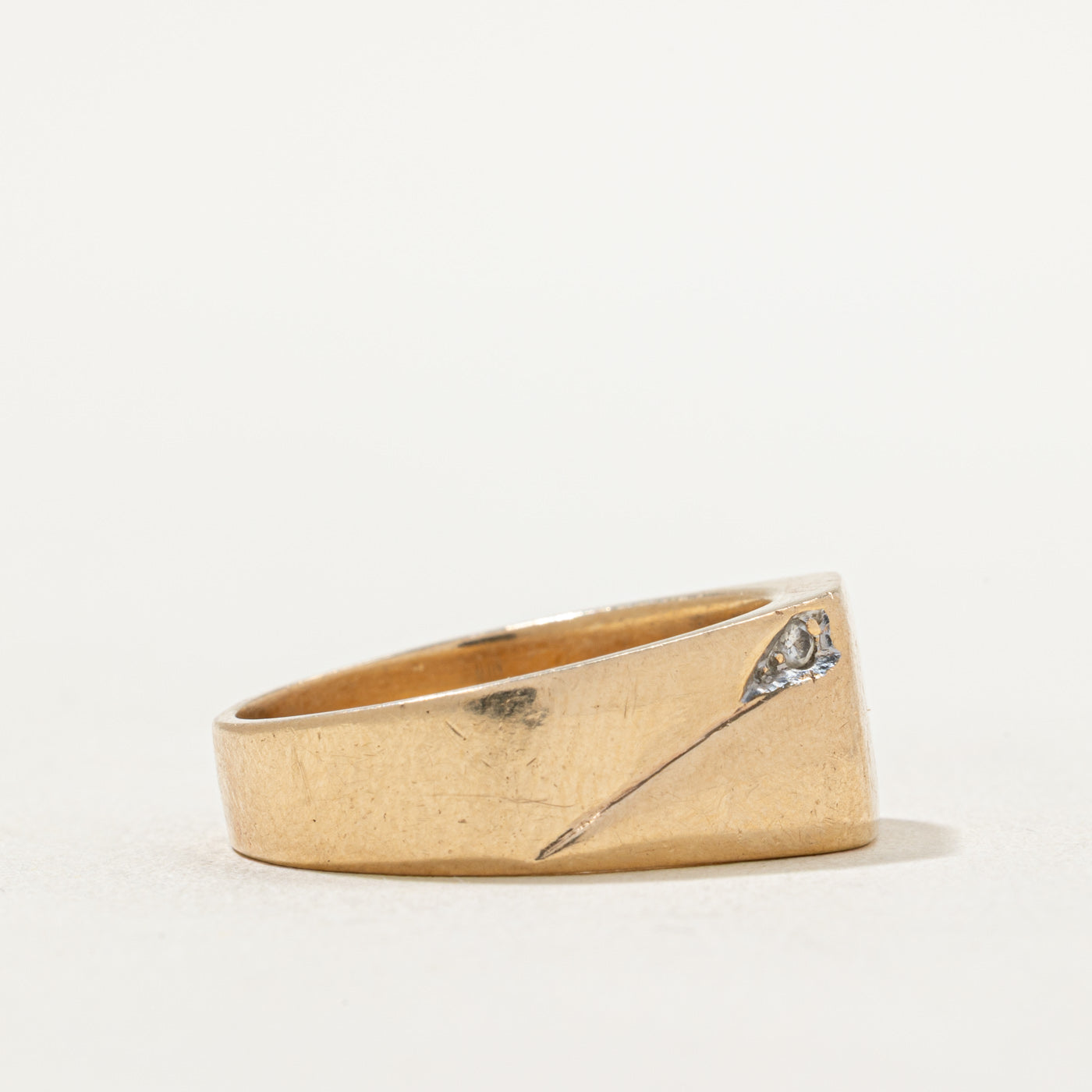 Two Stone Diamond Signet Ring | 0.03ctw | SZ 10.5