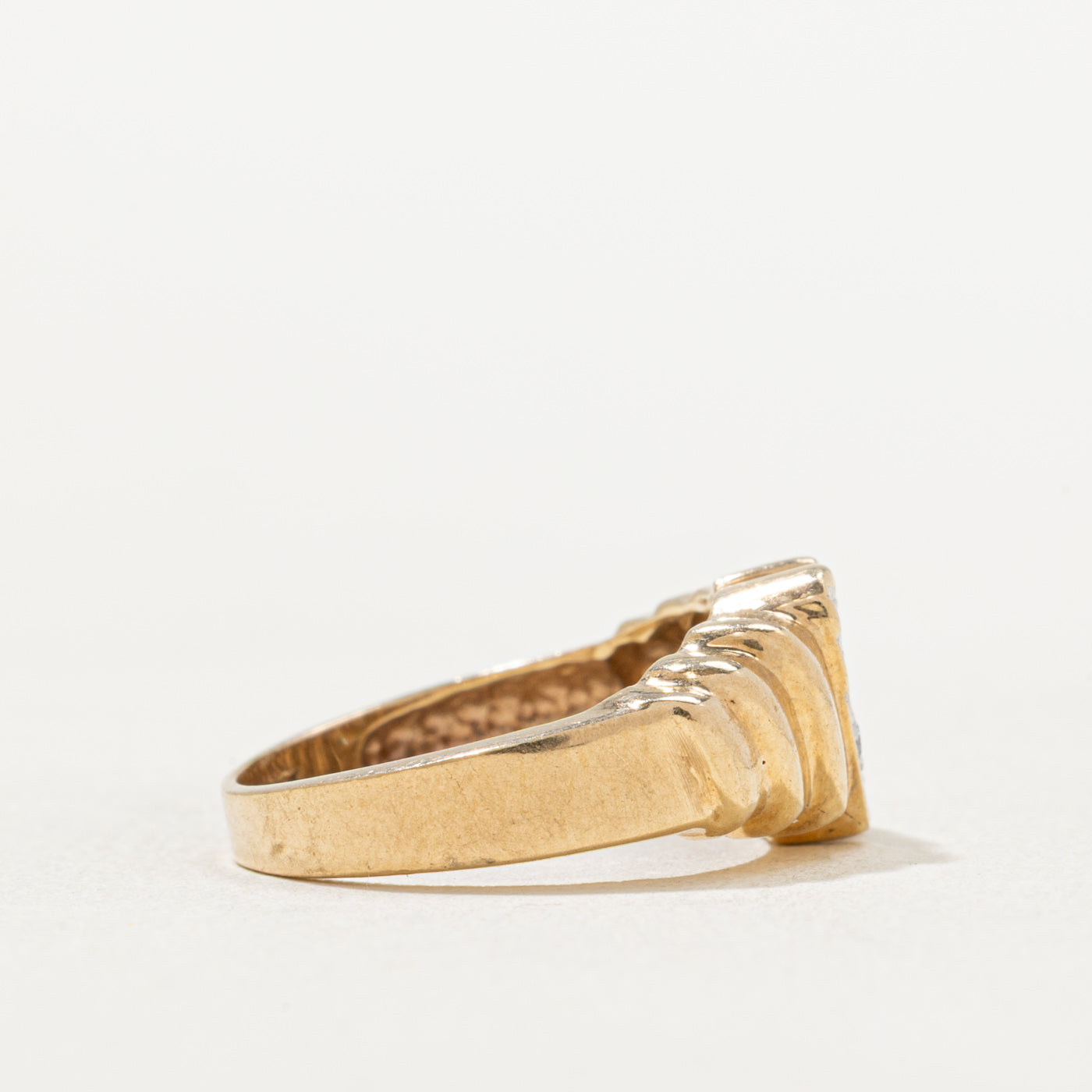 Diamond Grooved Tapered Ring | 0.03ctw | SZ 4