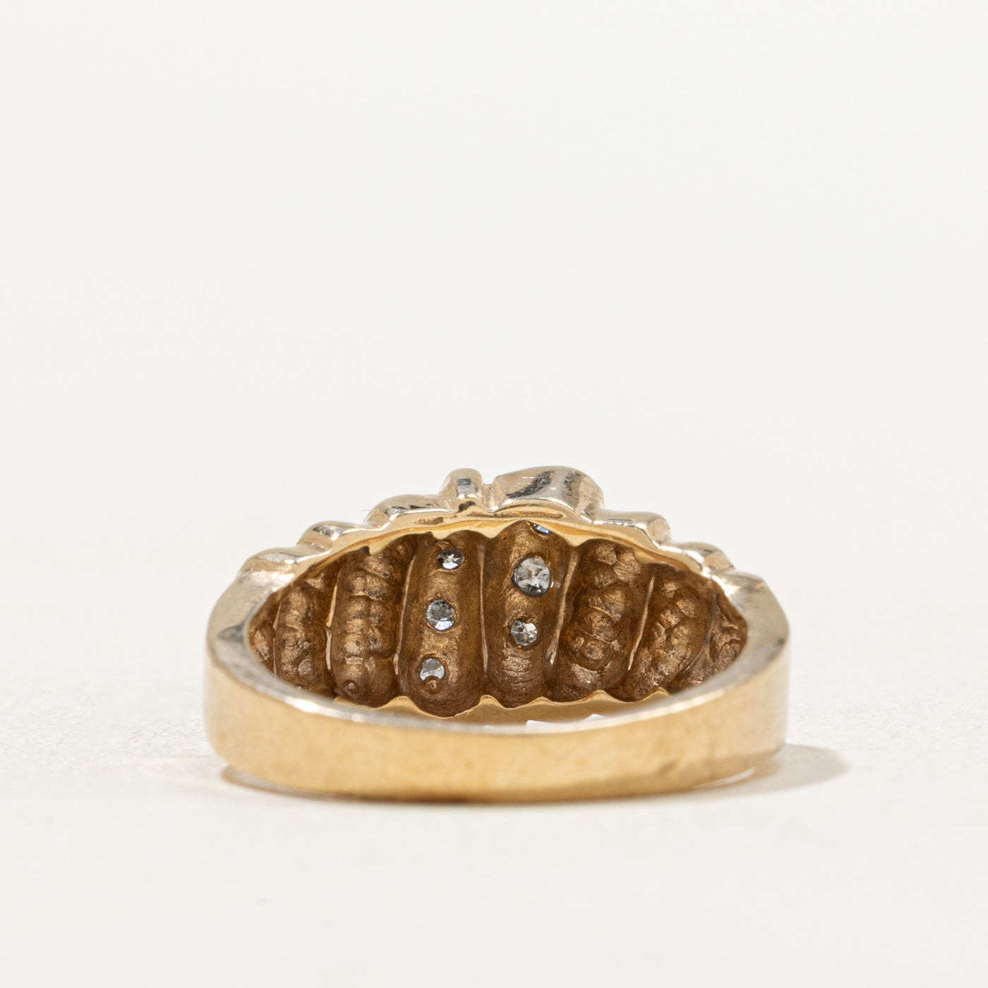 Diamond Grooved Tapered Ring | 0.03ctw | SZ 4