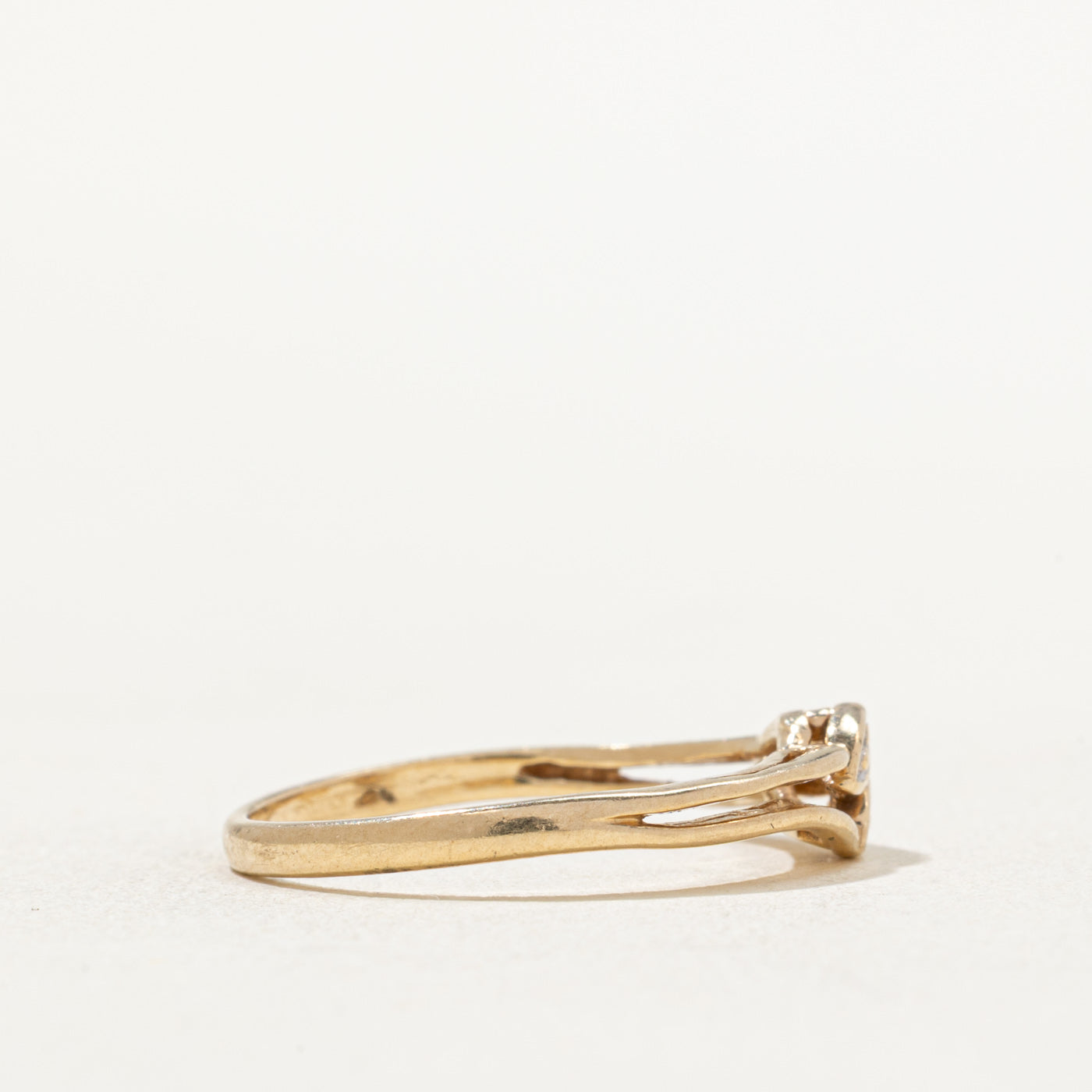 Two Stone Diamond Grooved Ring | 0.01ctw | SZ 6.25