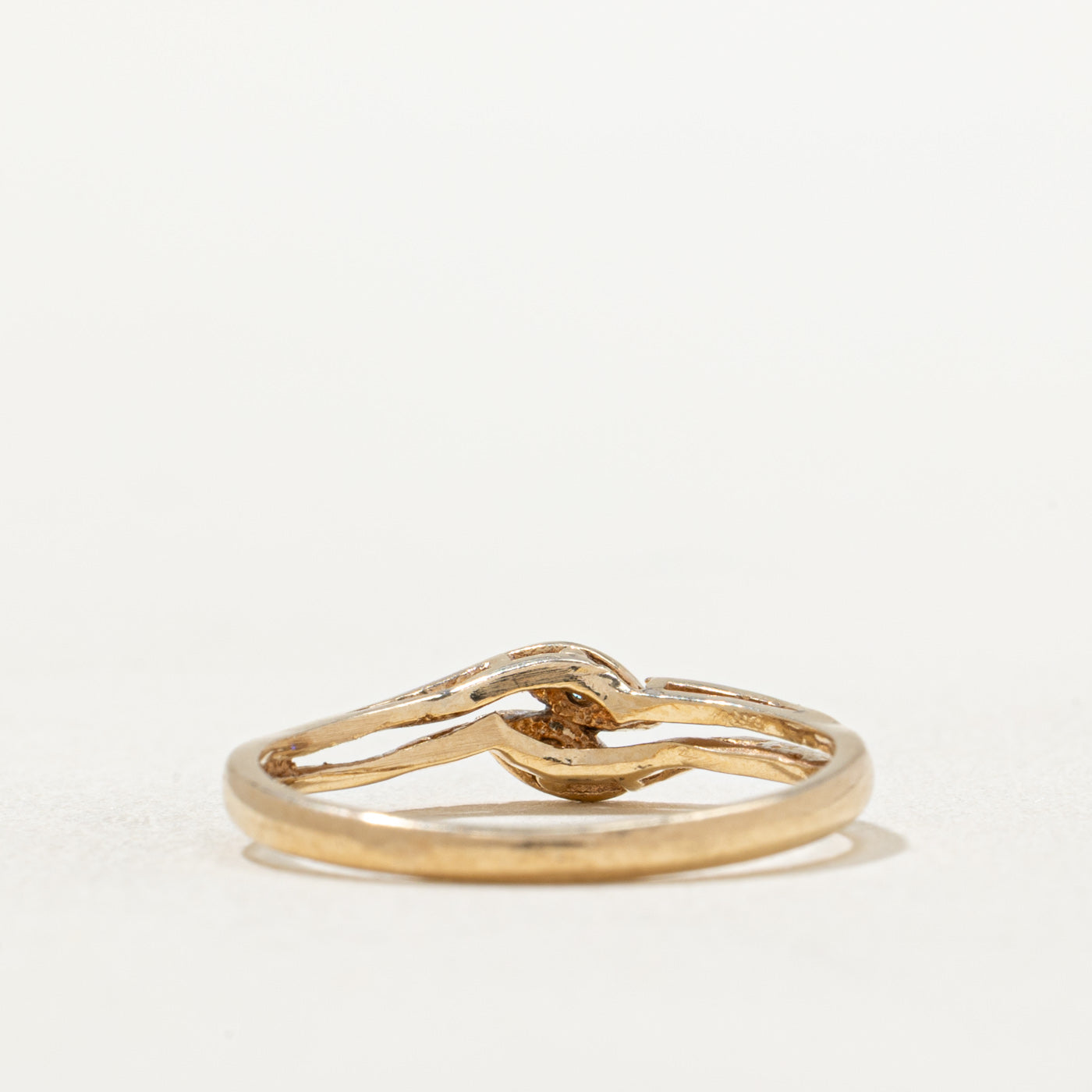 Two Stone Diamond Grooved Ring | 0.01ctw | SZ 6.25