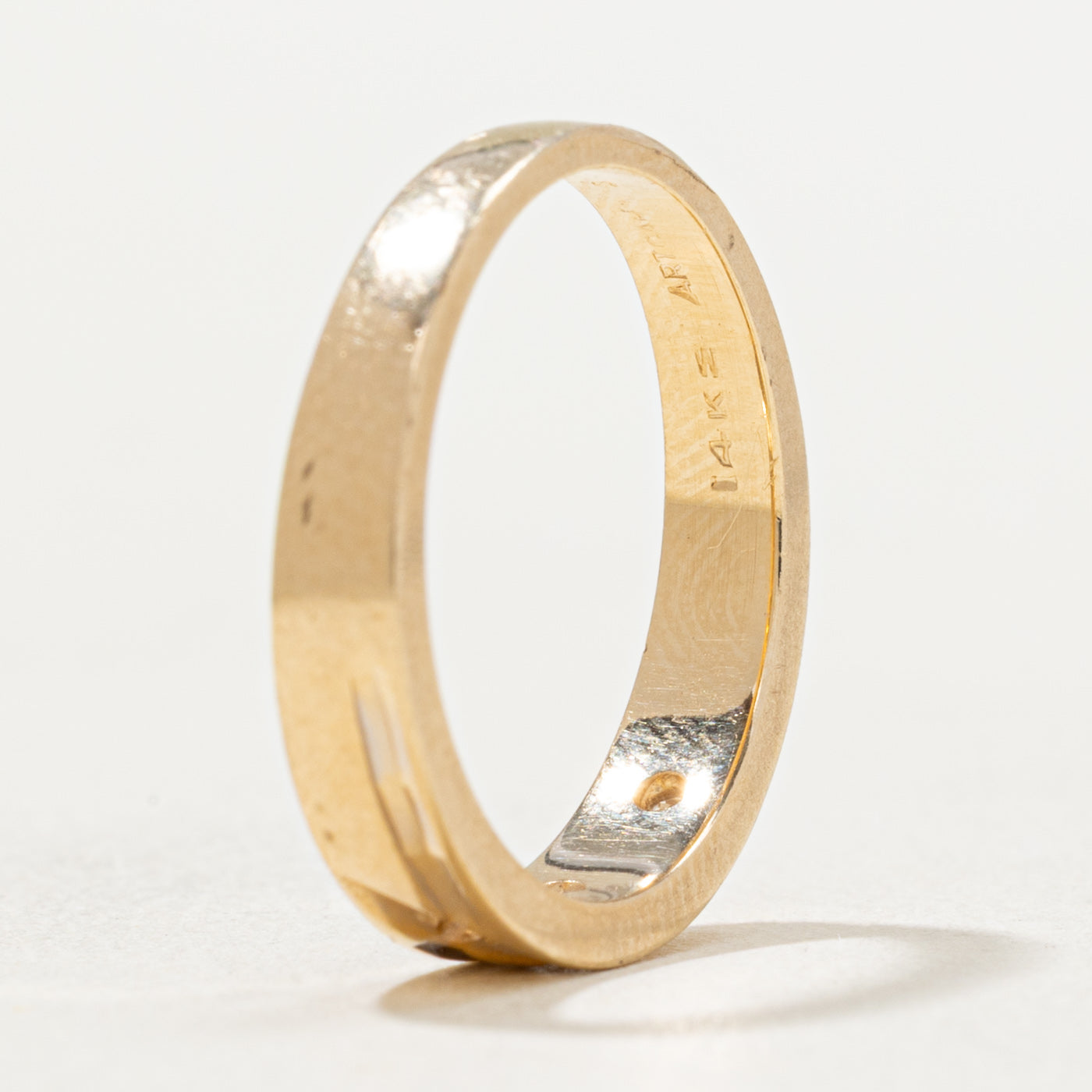 Three Stone Diamond Textured Band | 0.015ctw | SZ 5.5