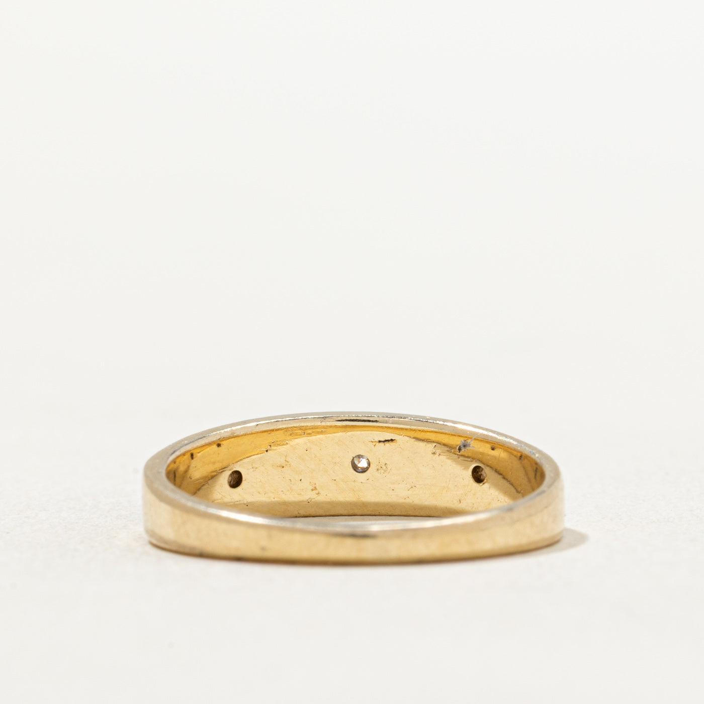 Bague vintage canadienne à trois diamants sertis en étoile | 0,05 ct au total | Taille 5,5