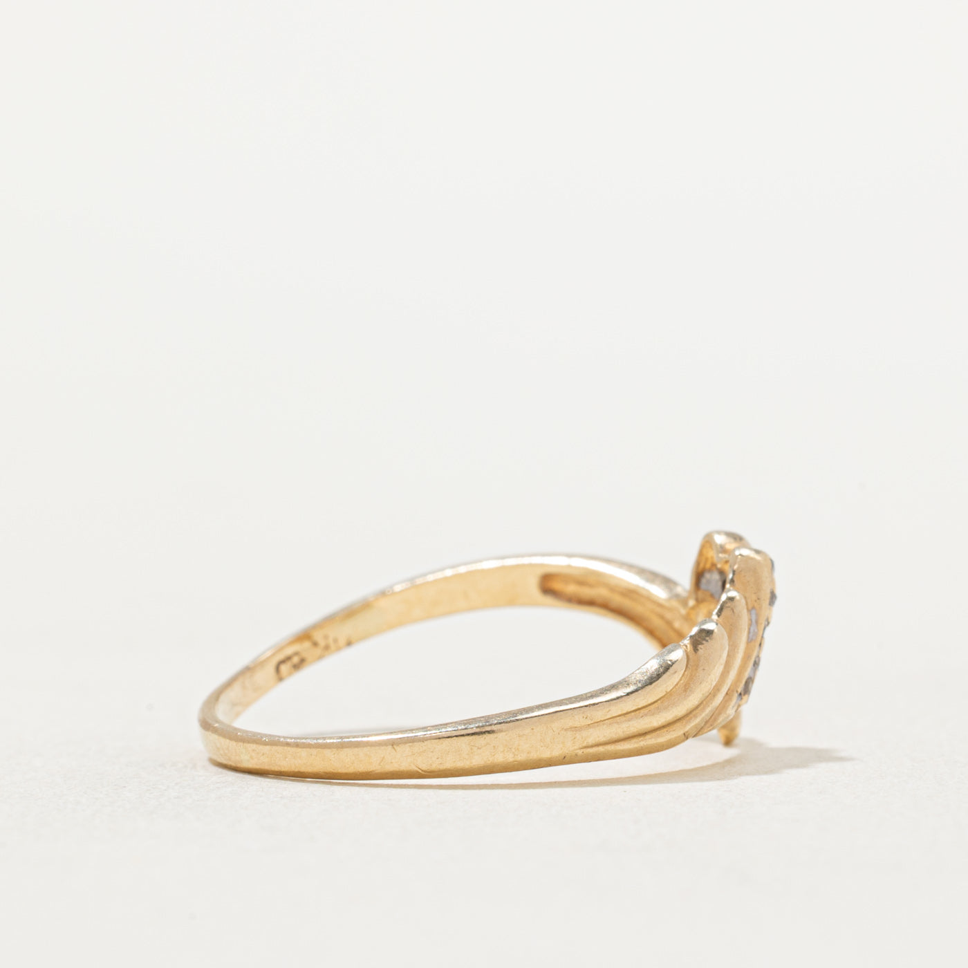 Diamond Groove Bypass Ring | 0.05ctw | SZ 8