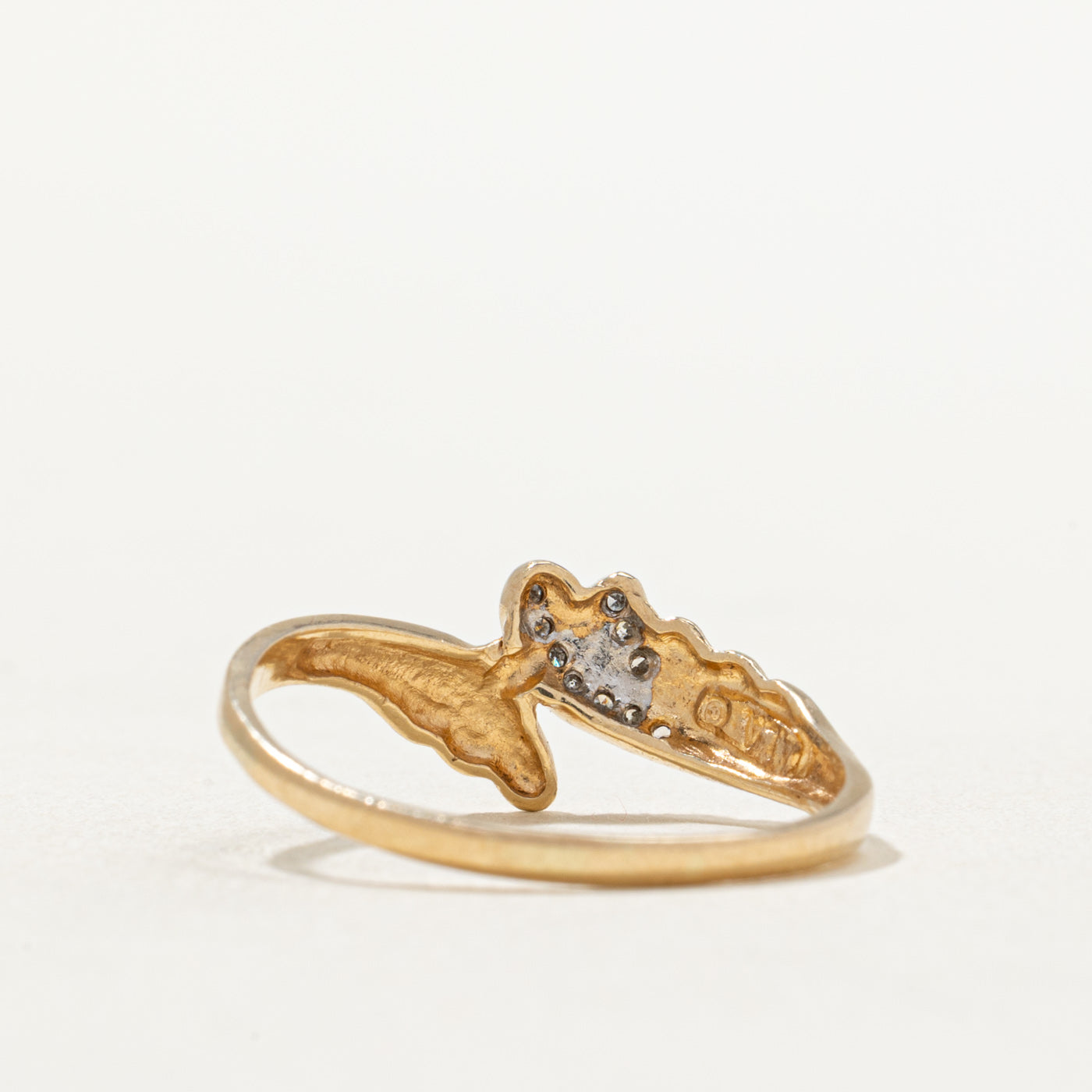 Diamond Groove Bypass Ring | 0.05ctw | SZ 8