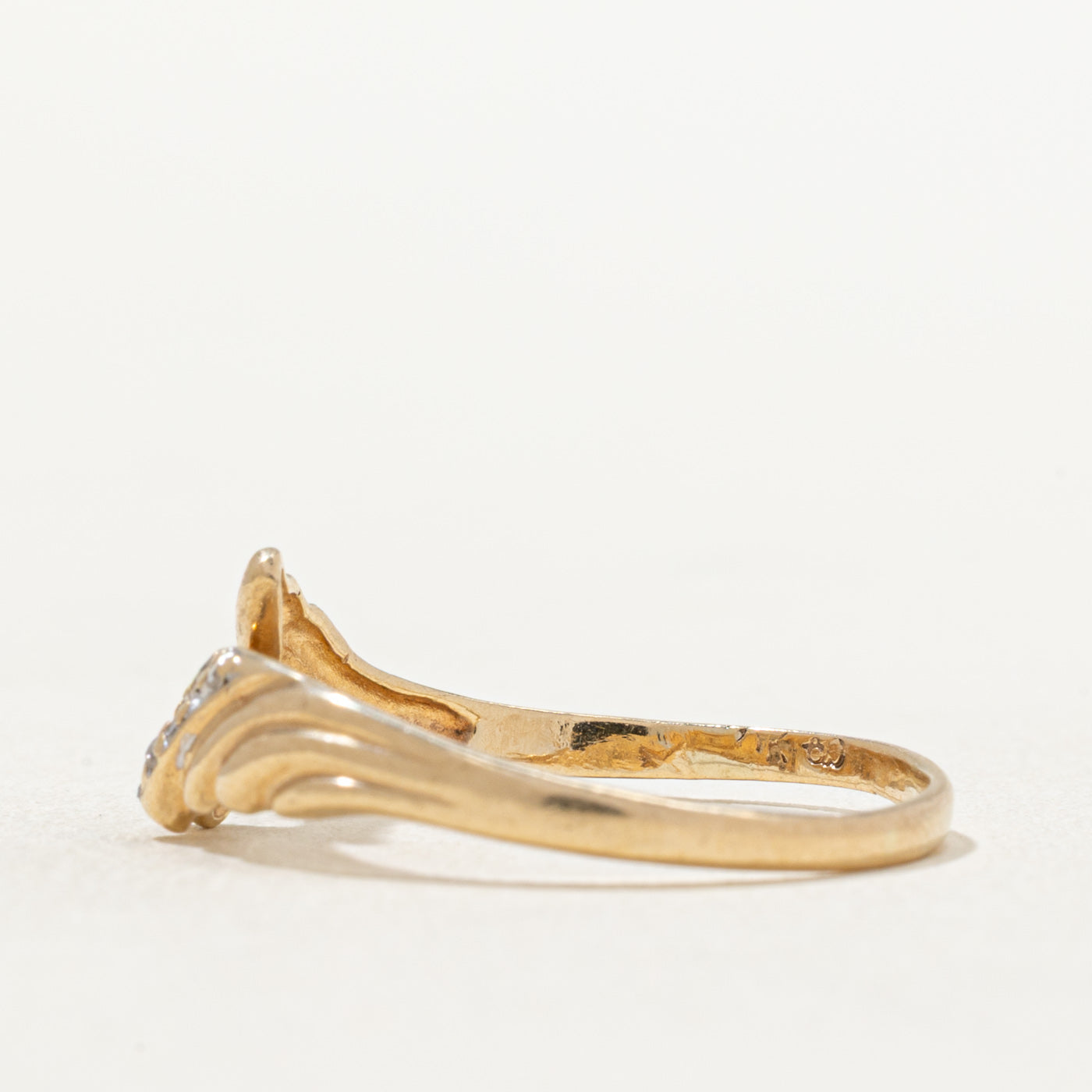 Diamond Groove Bypass Ring | 0.05ctw | SZ 8