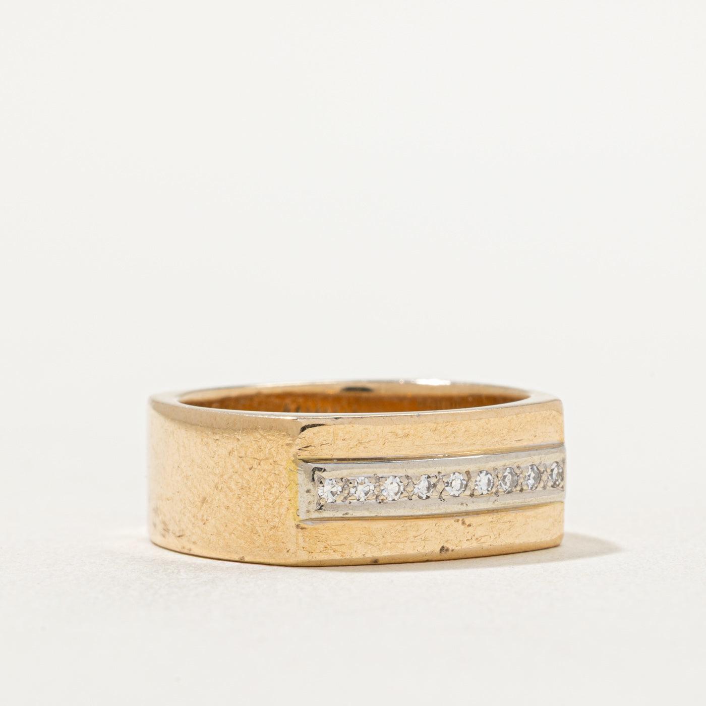 Diamond Row Soft Square Band | 0.07ctw | SZ 9