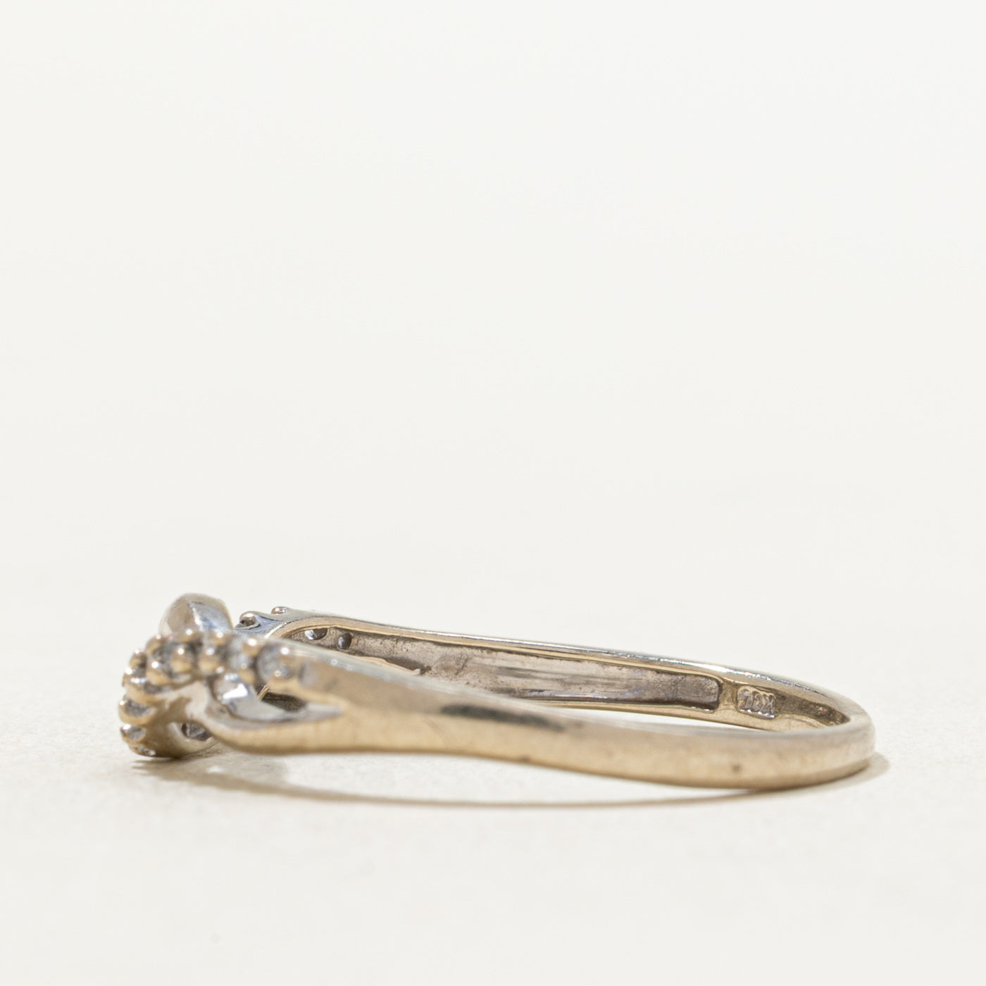 Bague croisée double en diamants | 0,07 ct | Taille 8