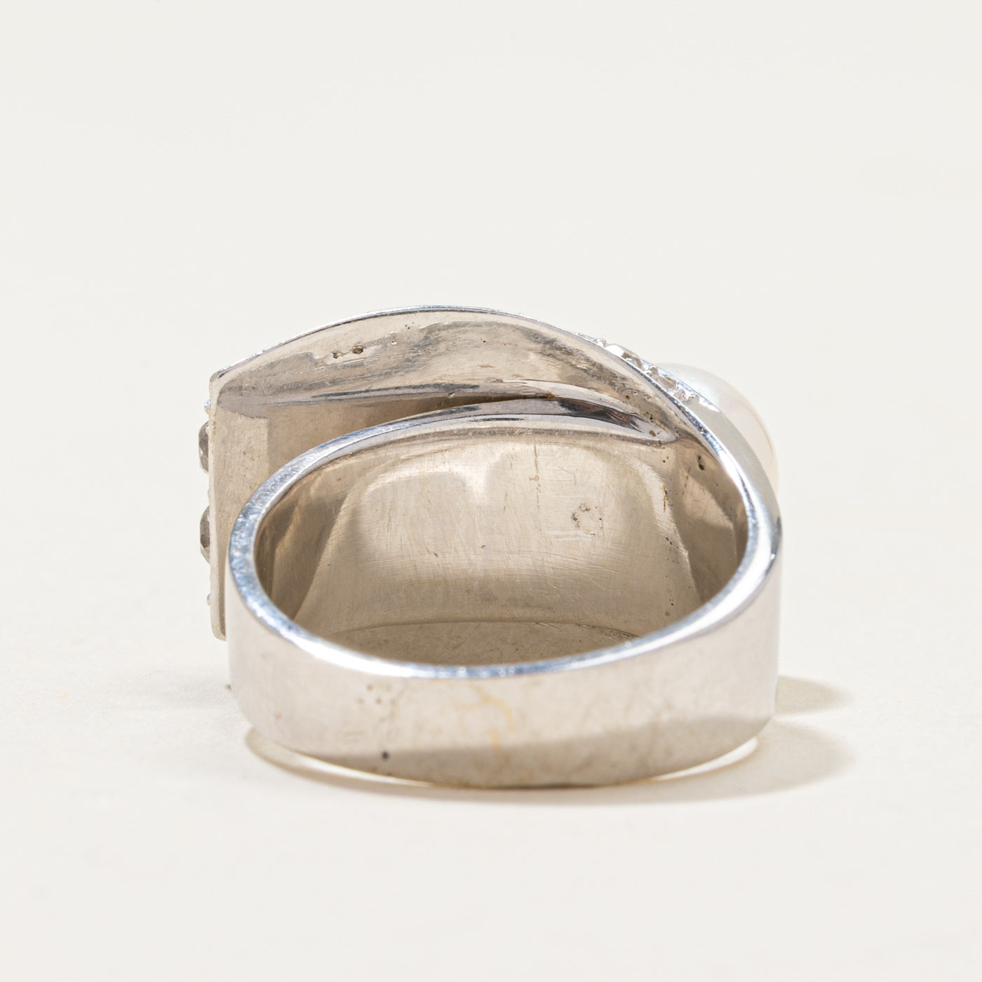 Toi et Moi Pearl & Diamond Ring | 1.36ctw | SZ 5.75