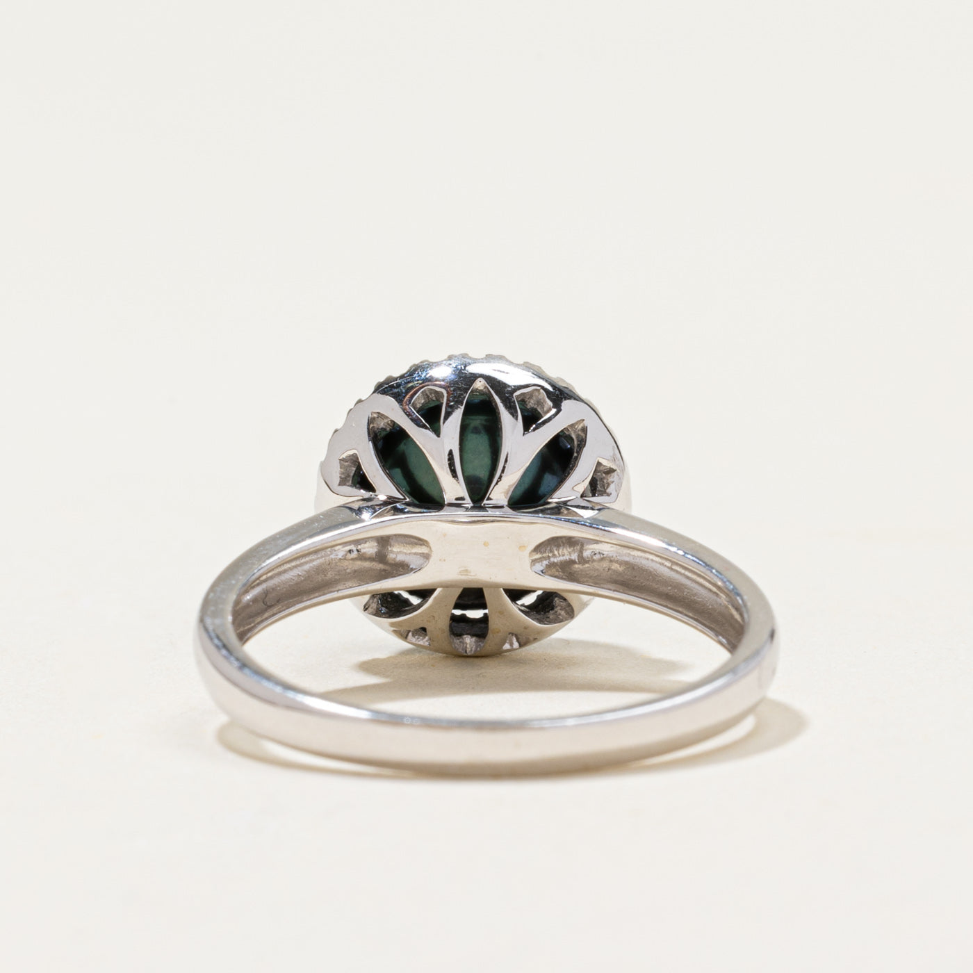 'Effy' 14k Tahitian Pearl & Diamond Halo Ring | 0.14ctw | SZ 7