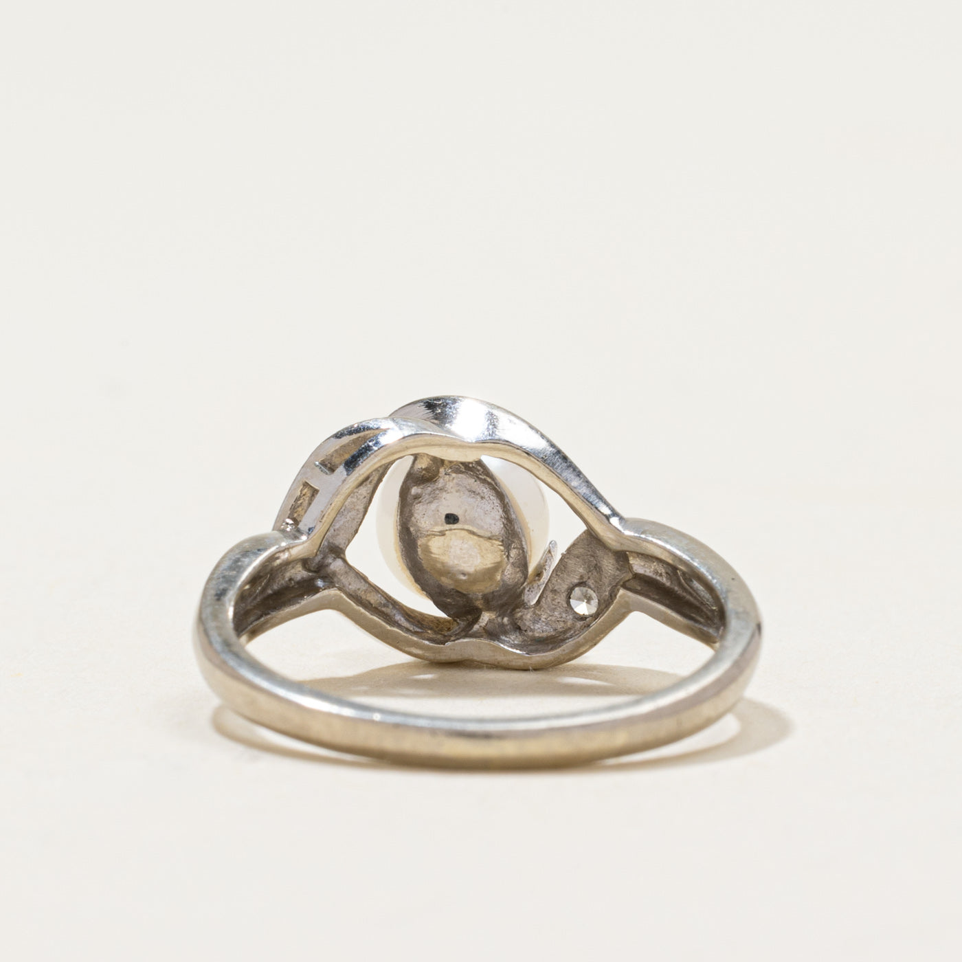 Pearl & Diamond Bypass Ring | 0.02ctw | SZ 5.5