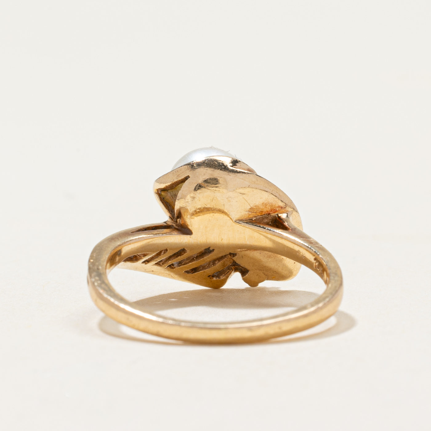 Pearl & Diamond Abstract Ring | 0.02ct | SZ 6.5