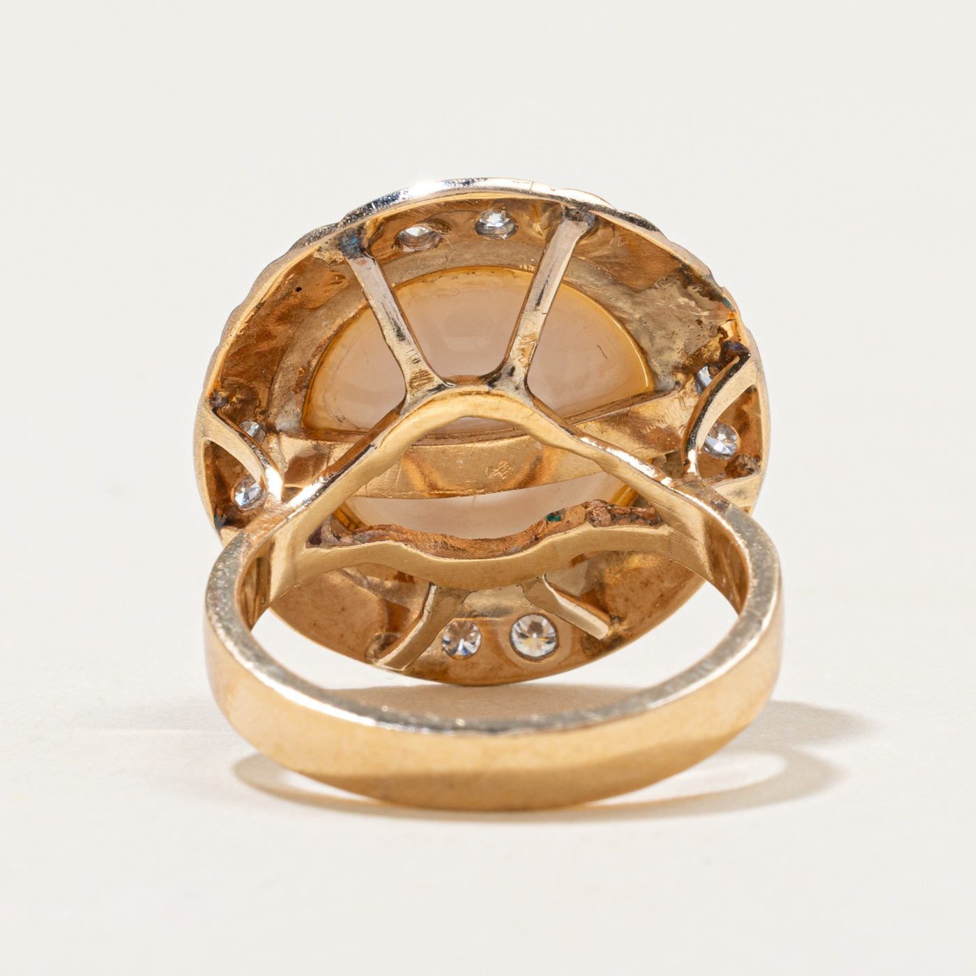 14k Pearl Diamond Cocktail Ring | 0.25ctw | SZ 6