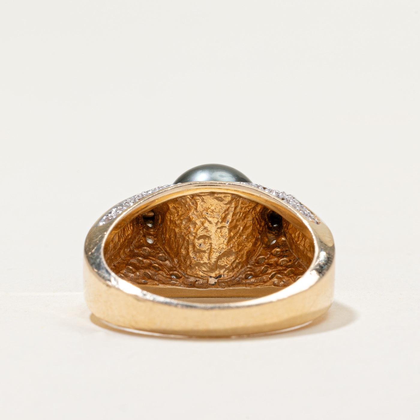 Kinetic Pearl & Diamond Cocktail Ring | 0.92ctw | SZ 8.75