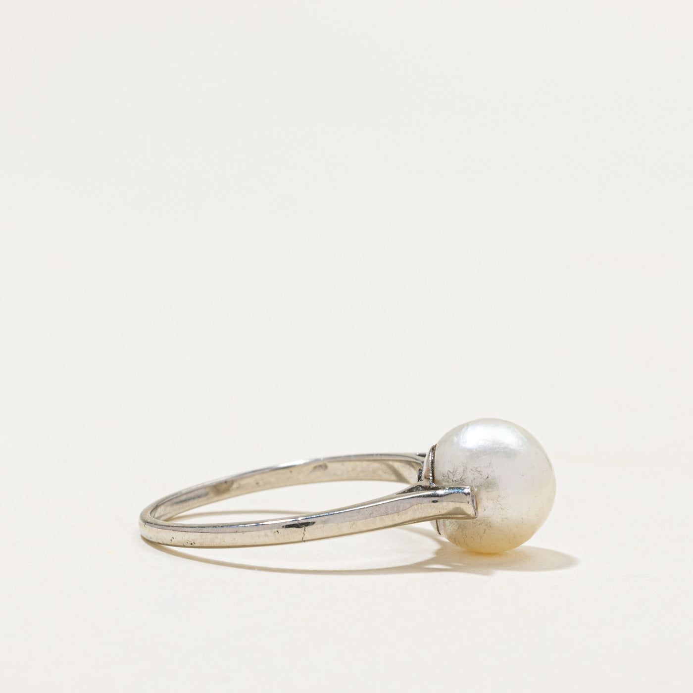 Pearl & Diamond Accented Ring | 0.02ctw | SZ 6.5