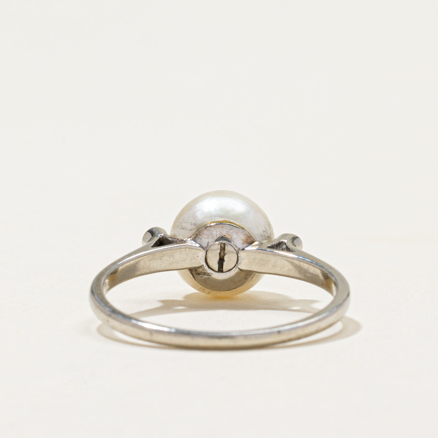 Pearl & Diamond Accented Ring | 0.02ctw | SZ 6.5