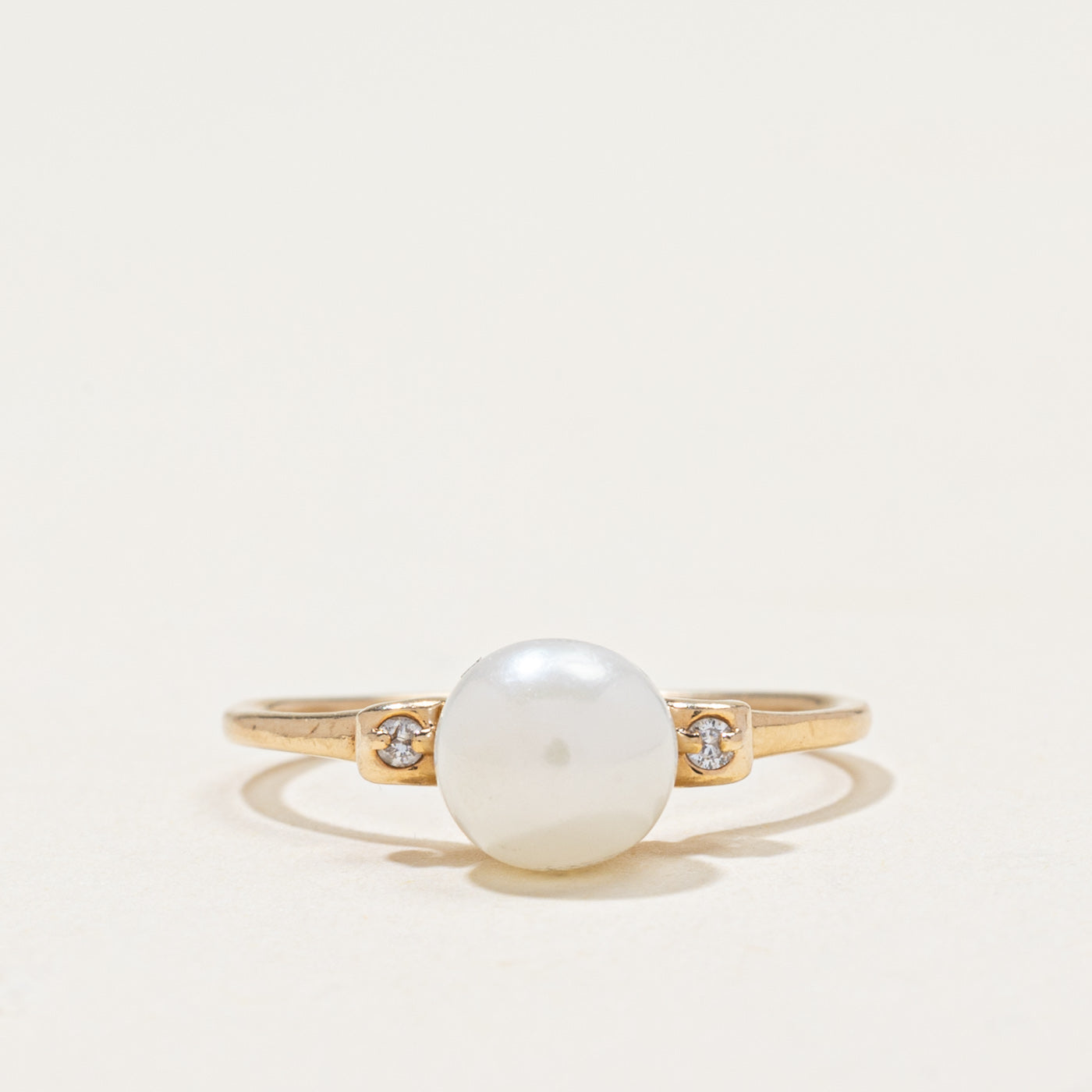 Pearl & Diamond Petite Ring | 0.02ctw | SZ 5