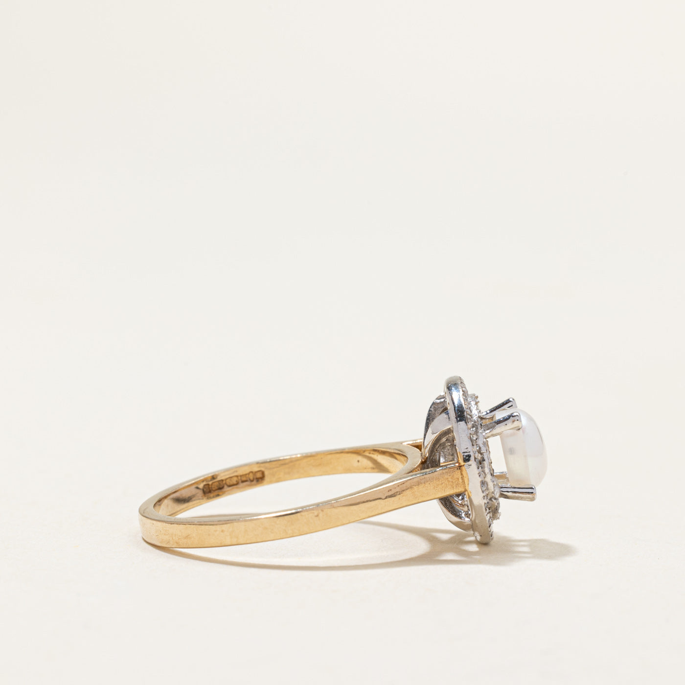Pearl & Diamond Double Halo Ring | 0.50ctw | SZ 8.25