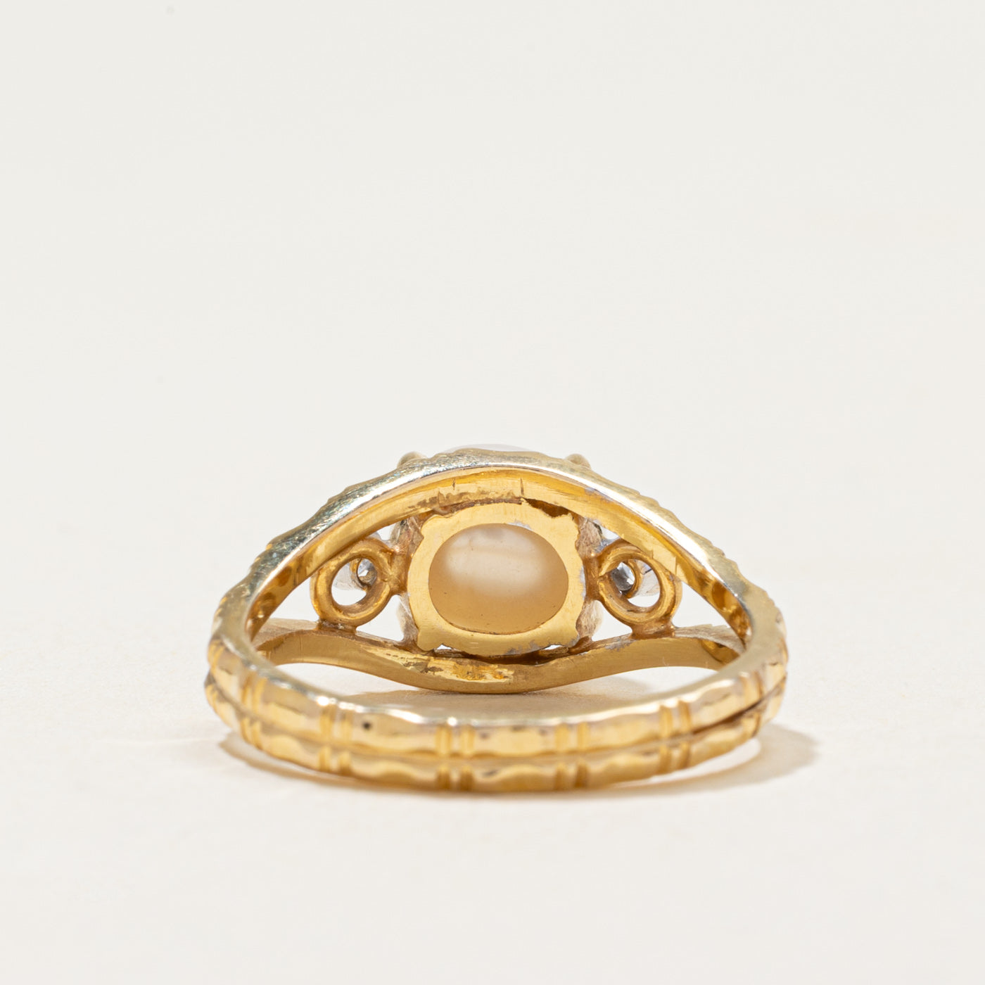 Pearl & Diamond Tapered Ring | 0.04ctw | SZ 7