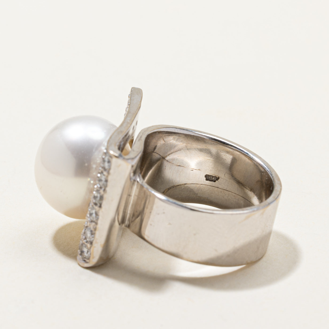 Pearl & Diamond Cocktail Ring | 0.98ctw | SZ 4.75