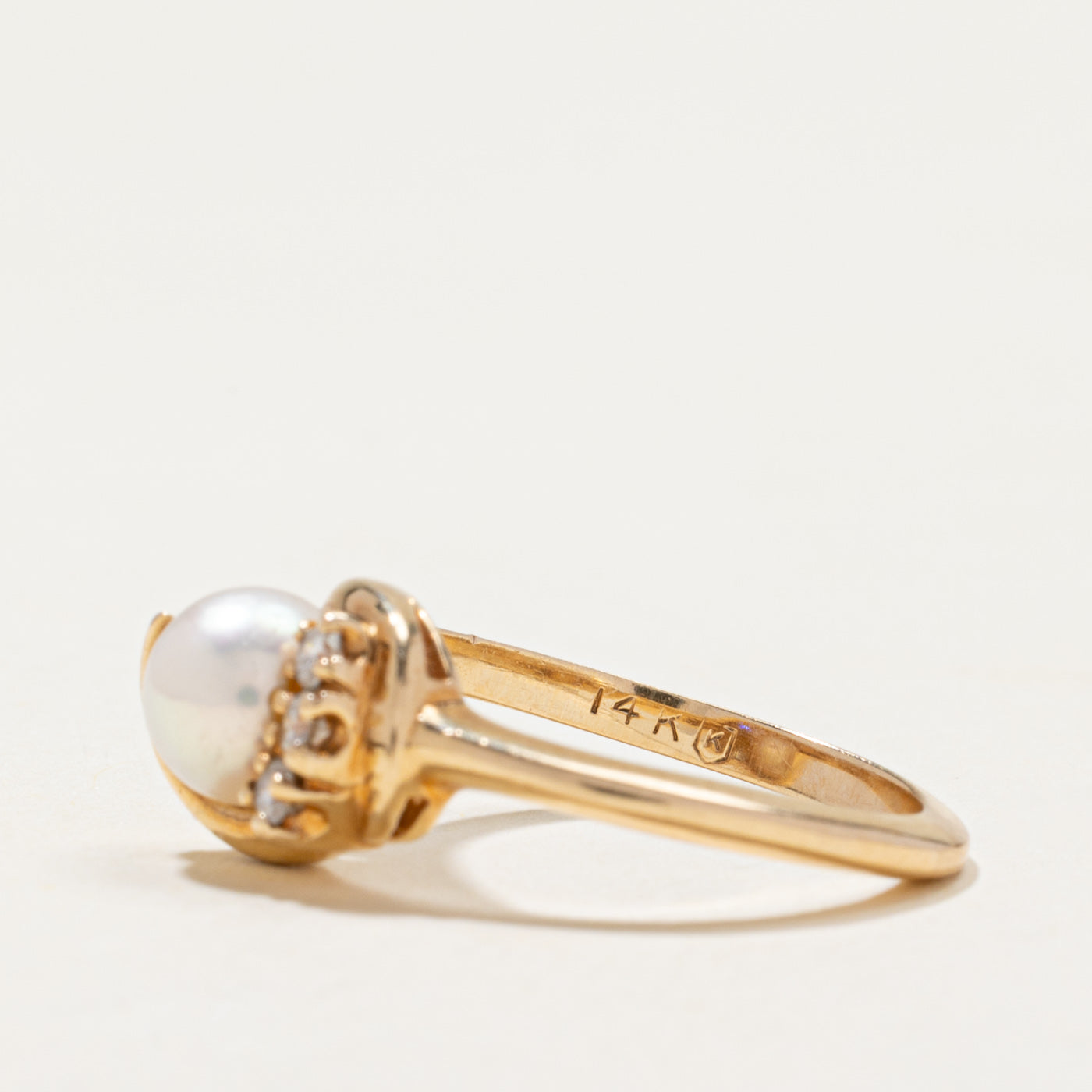 Pearl & Diamond Accented Ring | 0.10ctw | SZ 5.75