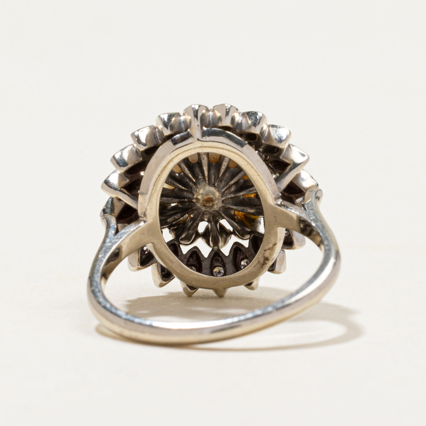 Pearl & Diamond Cluster Cocktail Ring | 0.45ctw | SZ 6.75