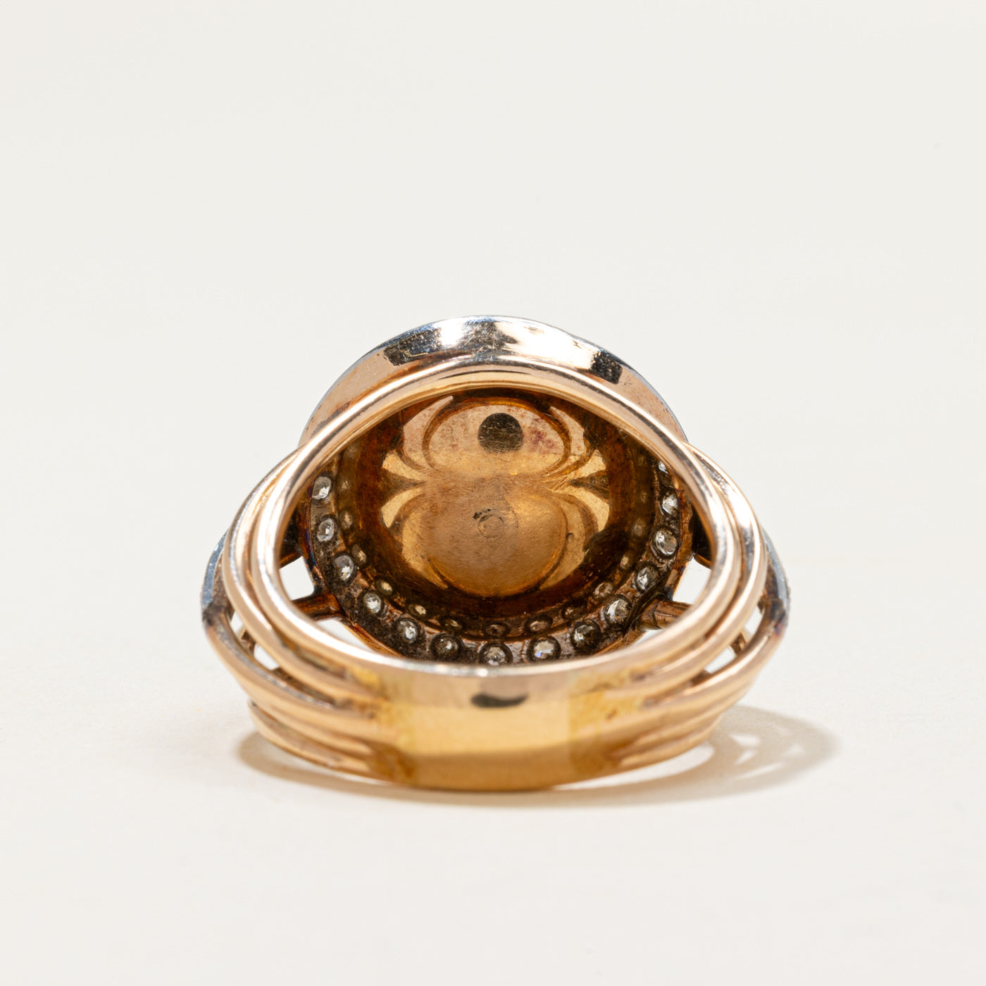 Pearl & Diamond Halo Cocktail Ring | 0.40ctw | SZ 8.25