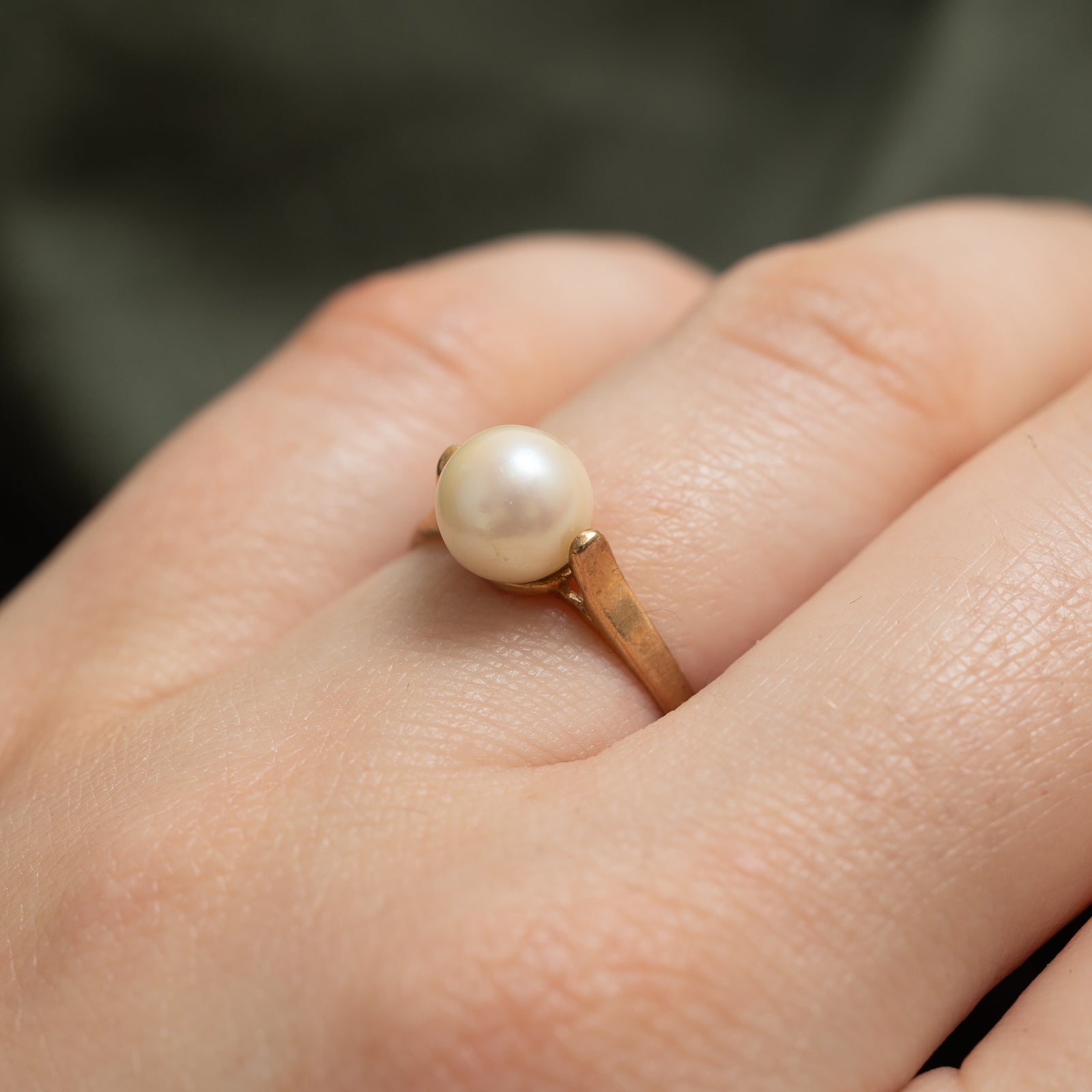 Bague solitaire en perle | Taille 5,5
