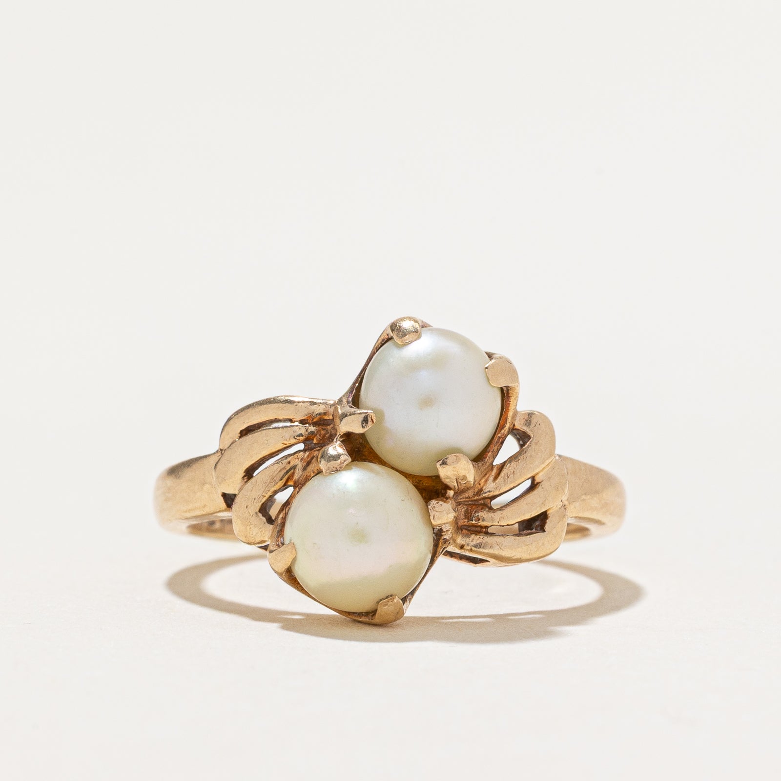Two Stone Pearl Ring | SZ 4.25
