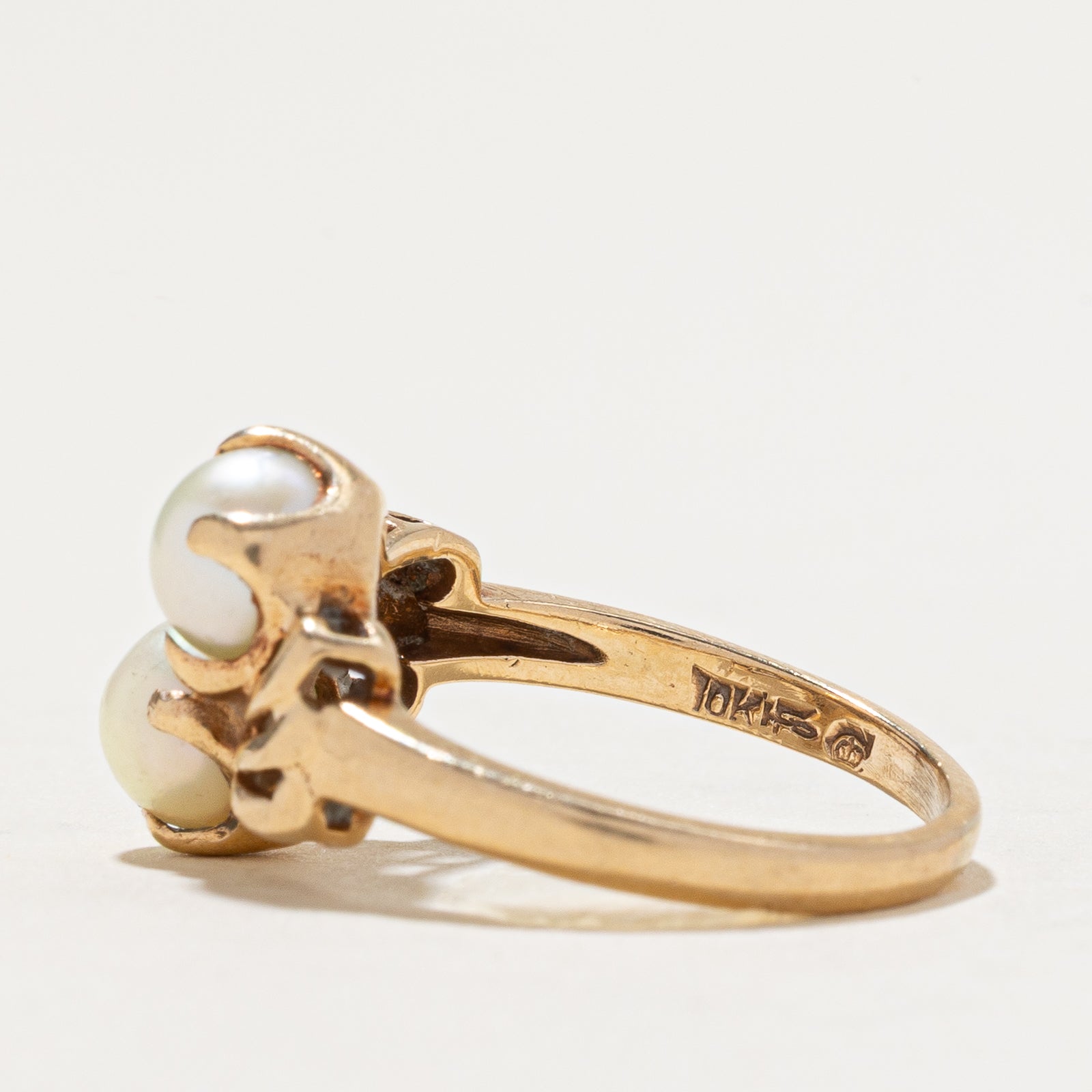Two Stone Pearl Ring | SZ 4.25