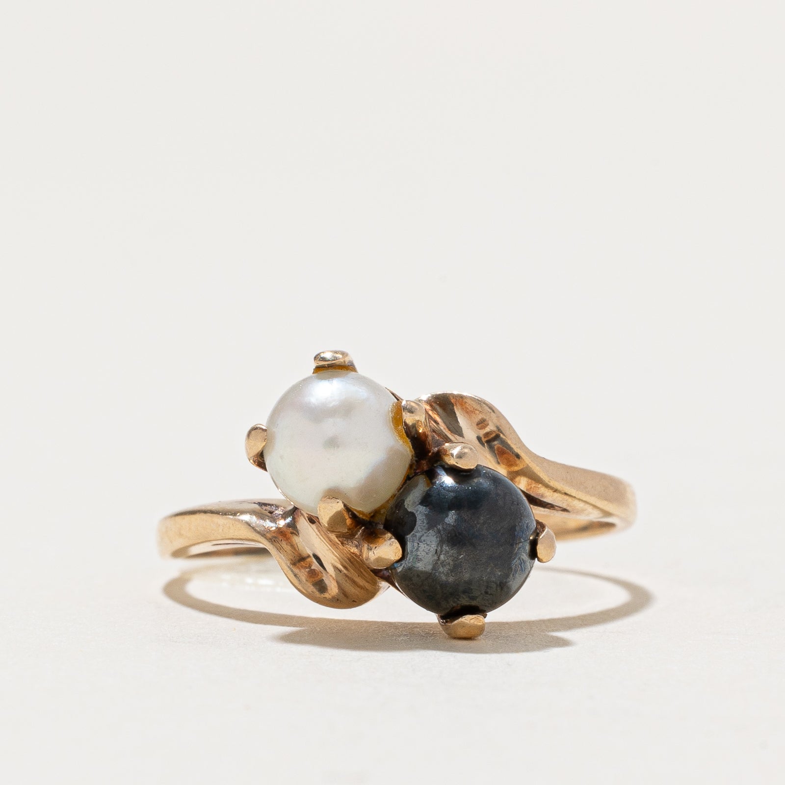 Toi et Moi Pearl Bypass Ring | SZ 6