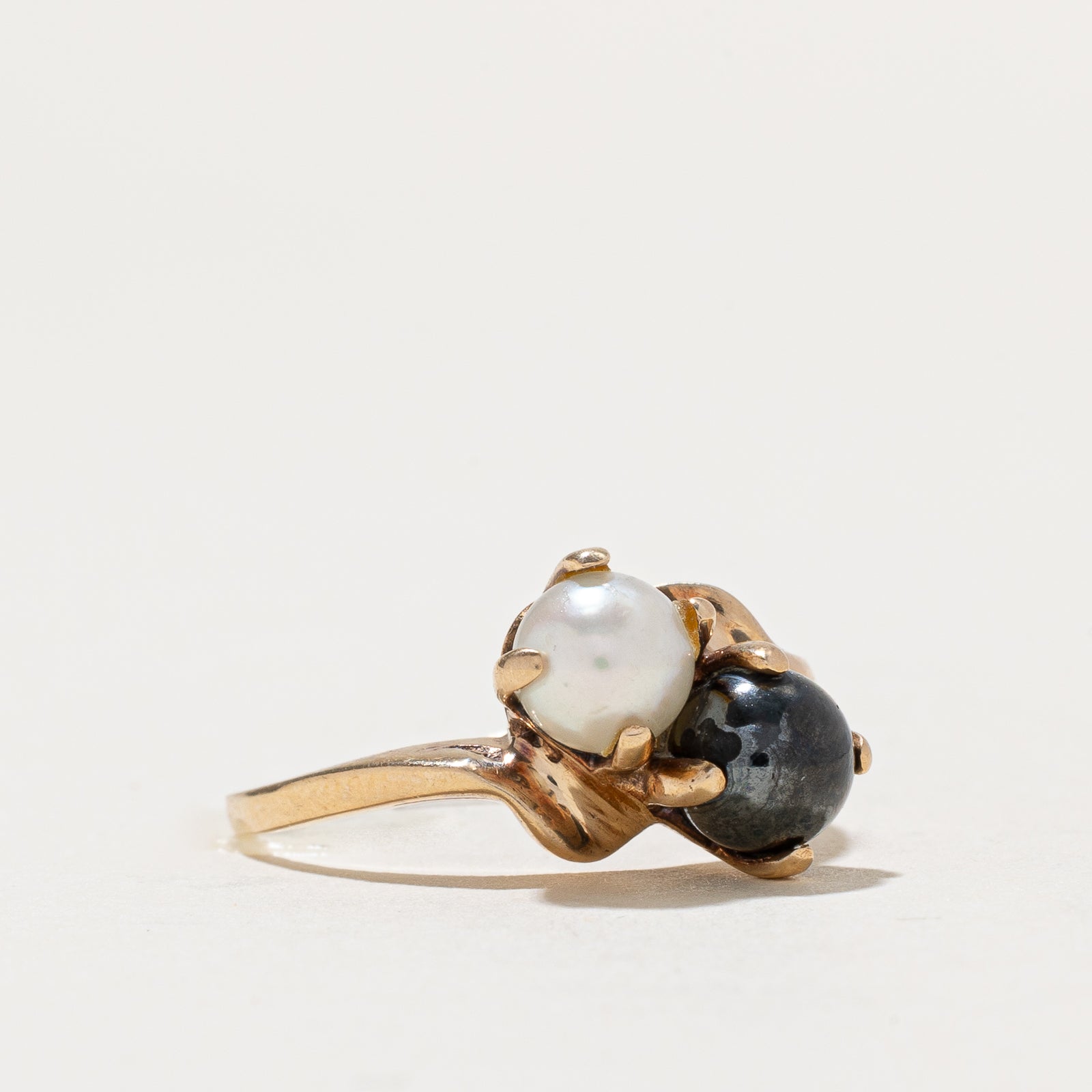 Toi et Moi Pearl Bypass Ring | SZ 6