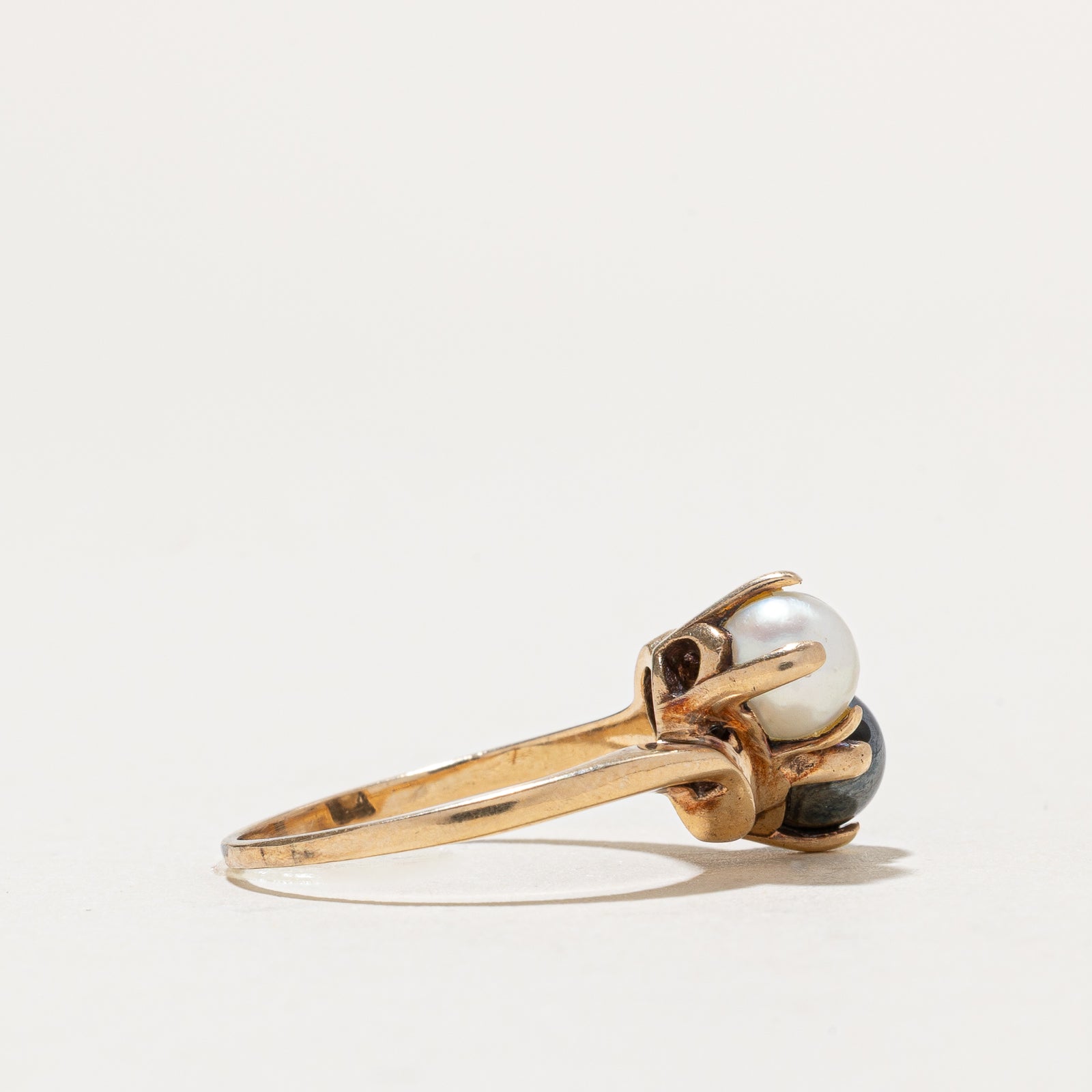 Toi et Moi Pearl Bypass Ring | SZ 6