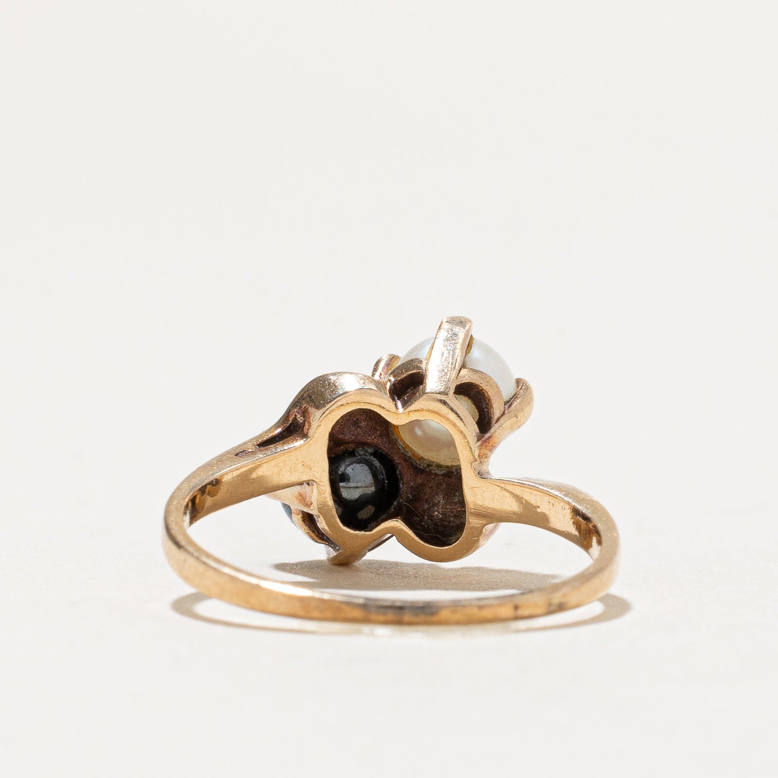Toi et Moi Pearl Bypass Ring | SZ 6
