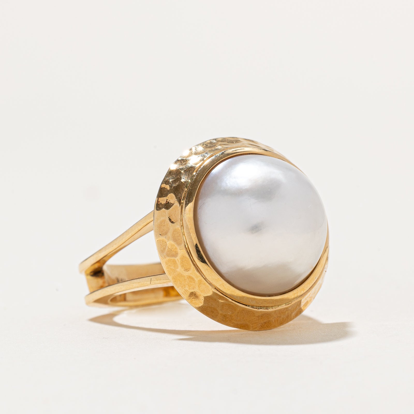 Solitaire Pearl Cocktail Ring | SZ 7.25