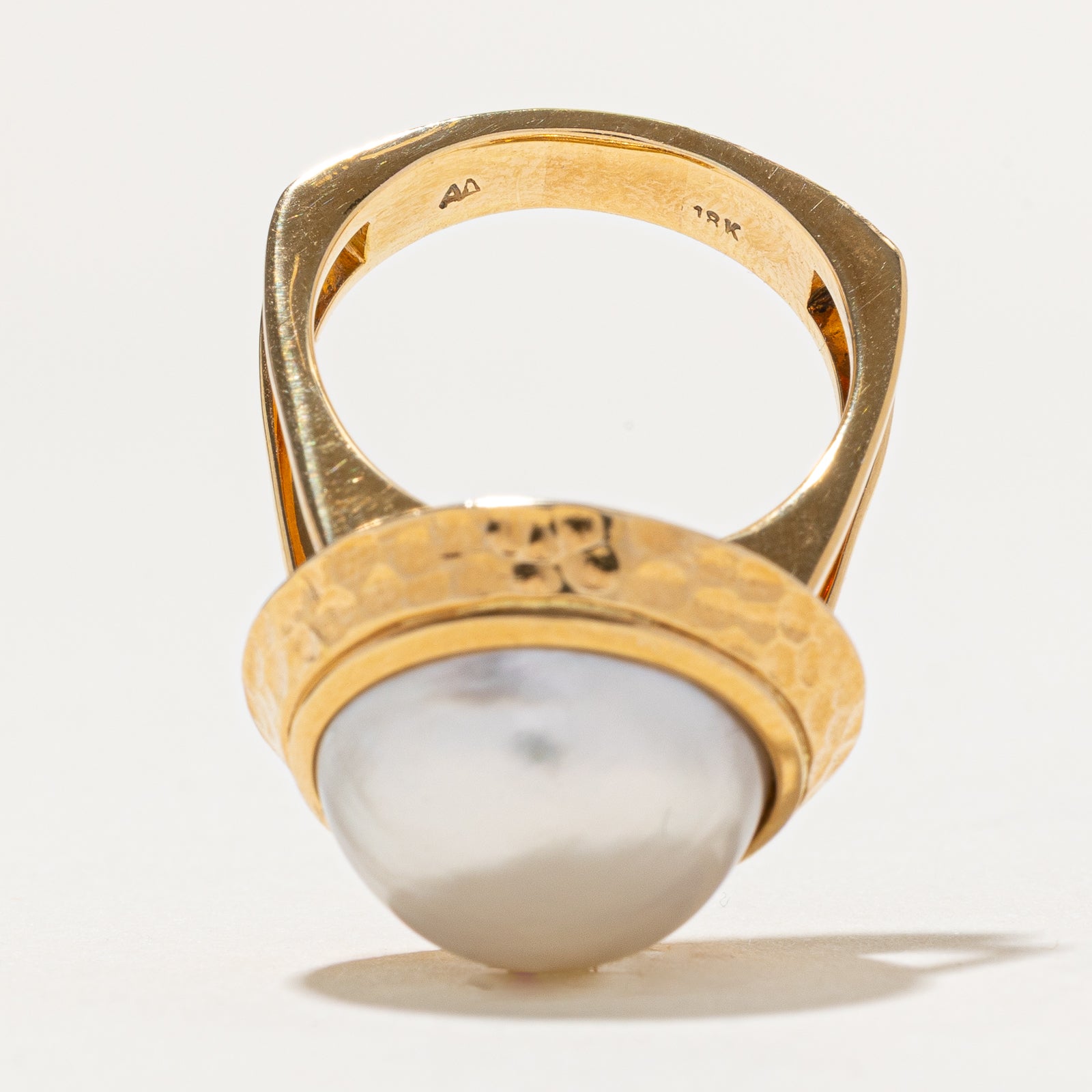 Solitaire Pearl Cocktail Ring | SZ 7.25