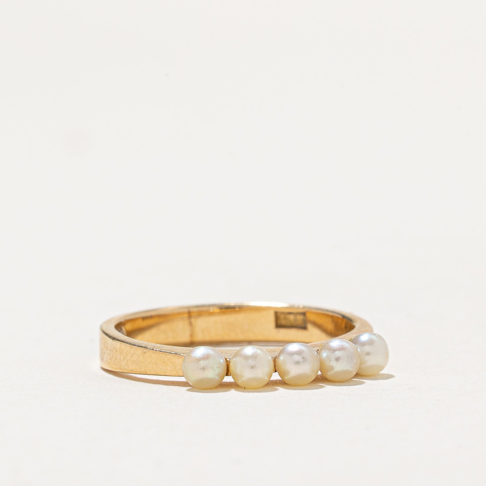 Bague cinq pierres en perles | Taille 4,5