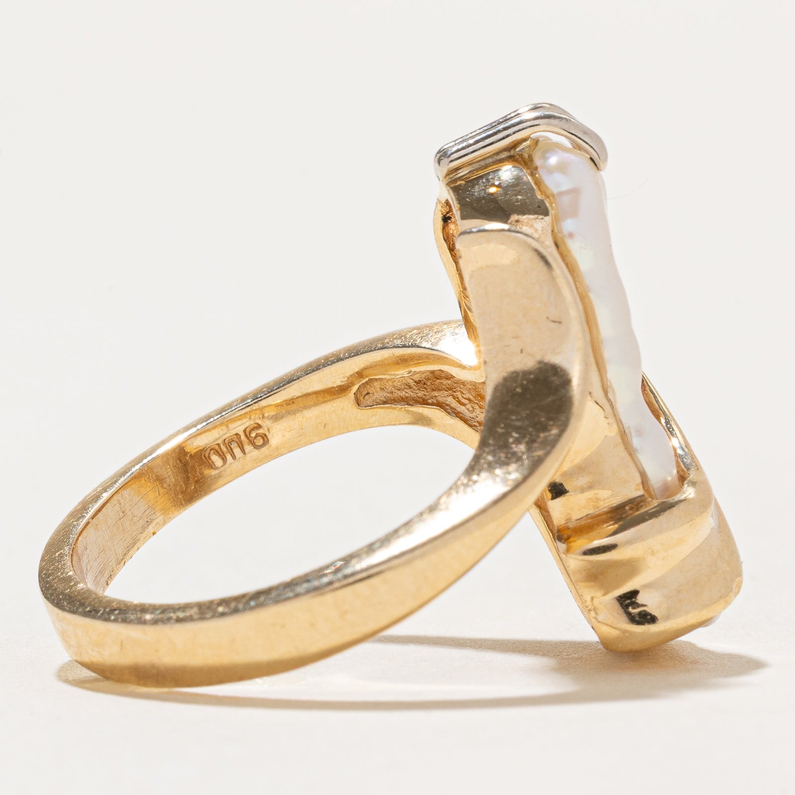 Baroque Pearl Bypass Ring | SZ 7.25
