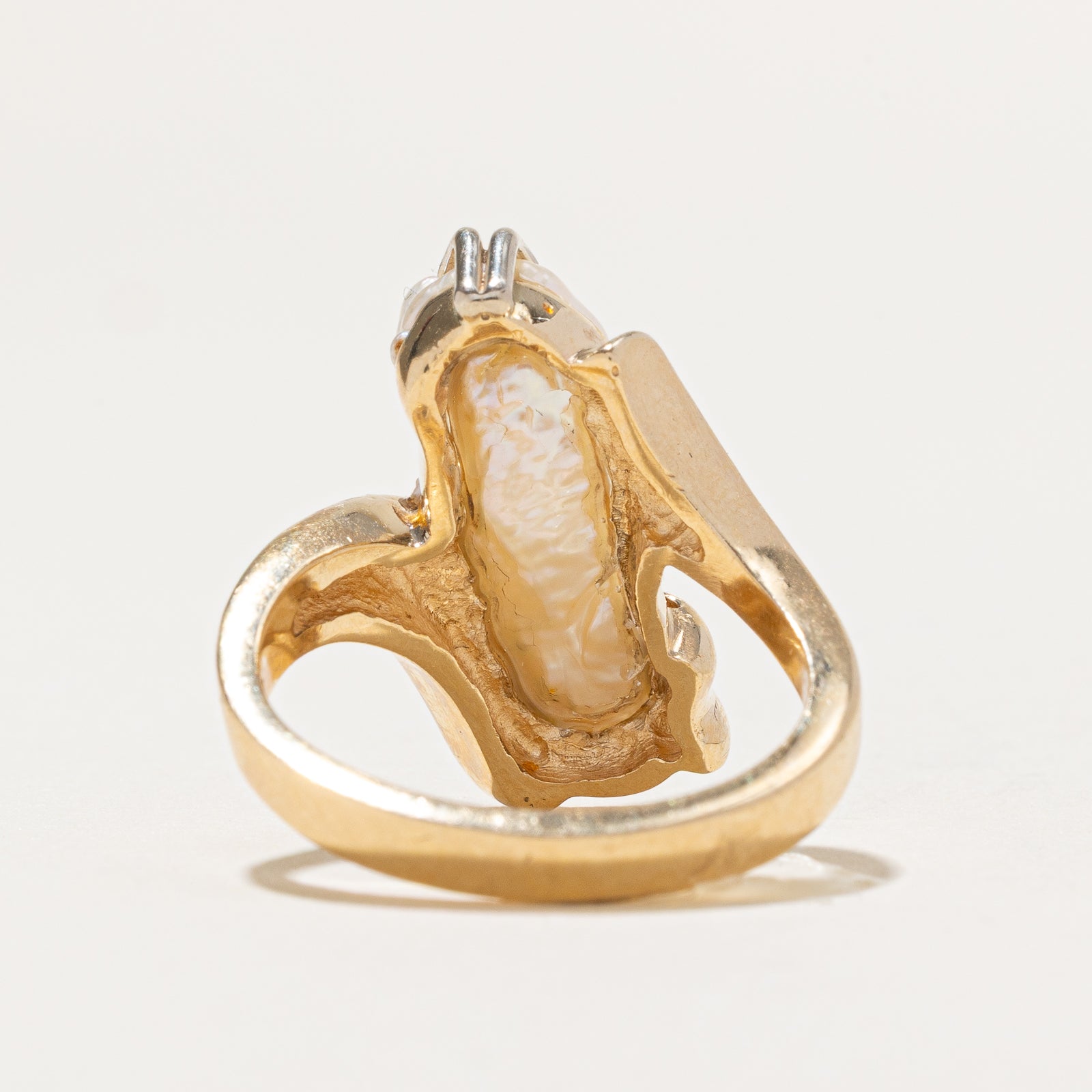 Baroque Pearl Bypass Ring | SZ 7.25