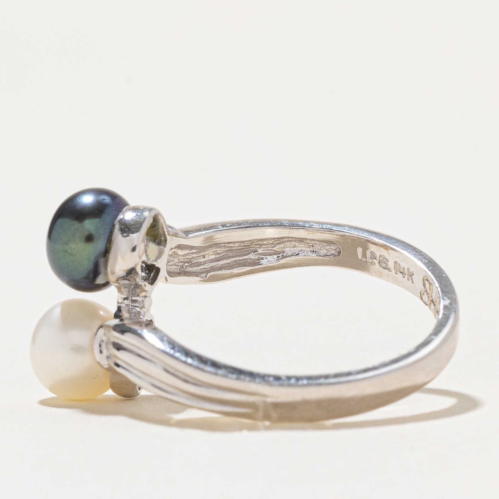 Toi et Moi Pearl Bypass Ring | SZ 6.75