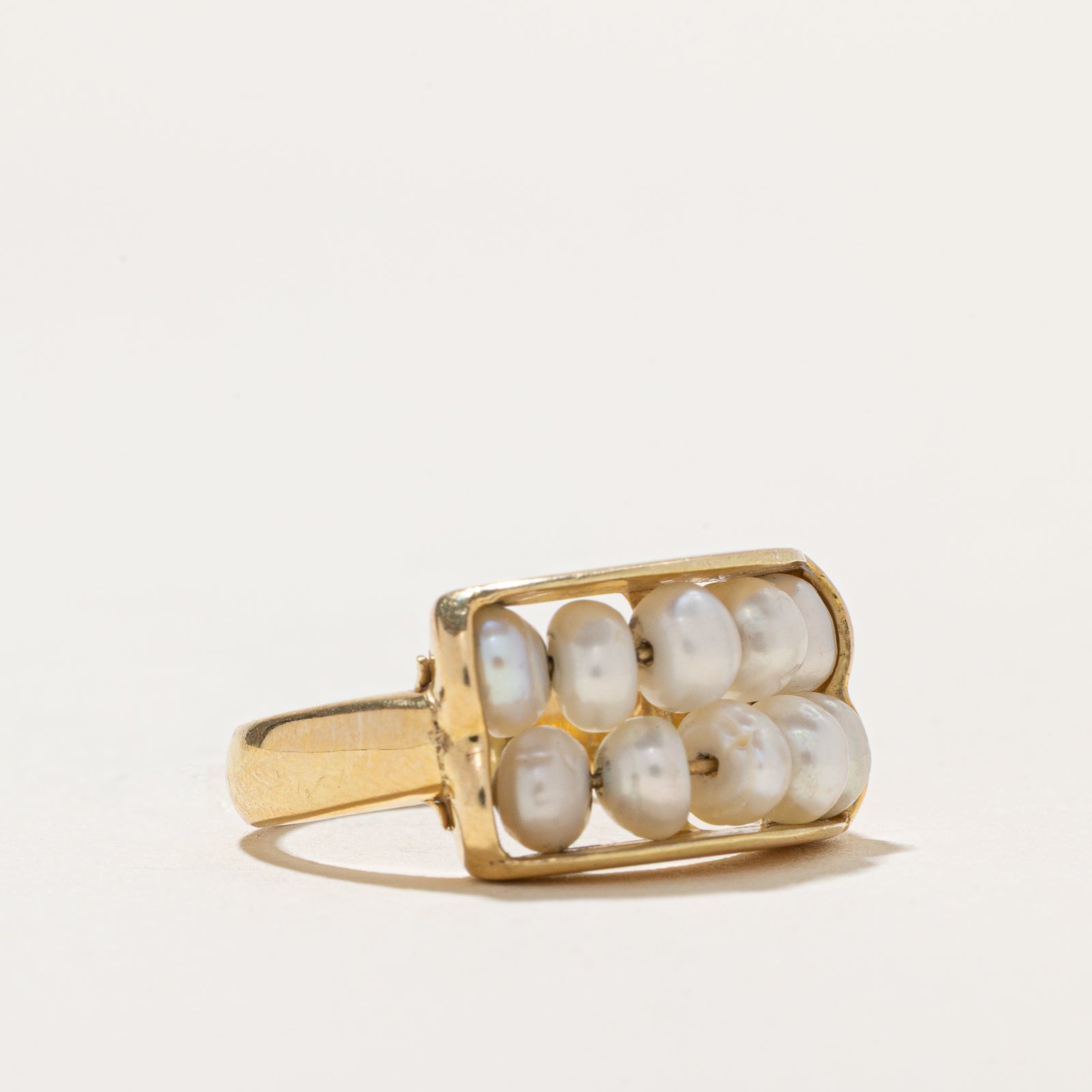 Double Row Button Pearl Ring | SZ 5.75