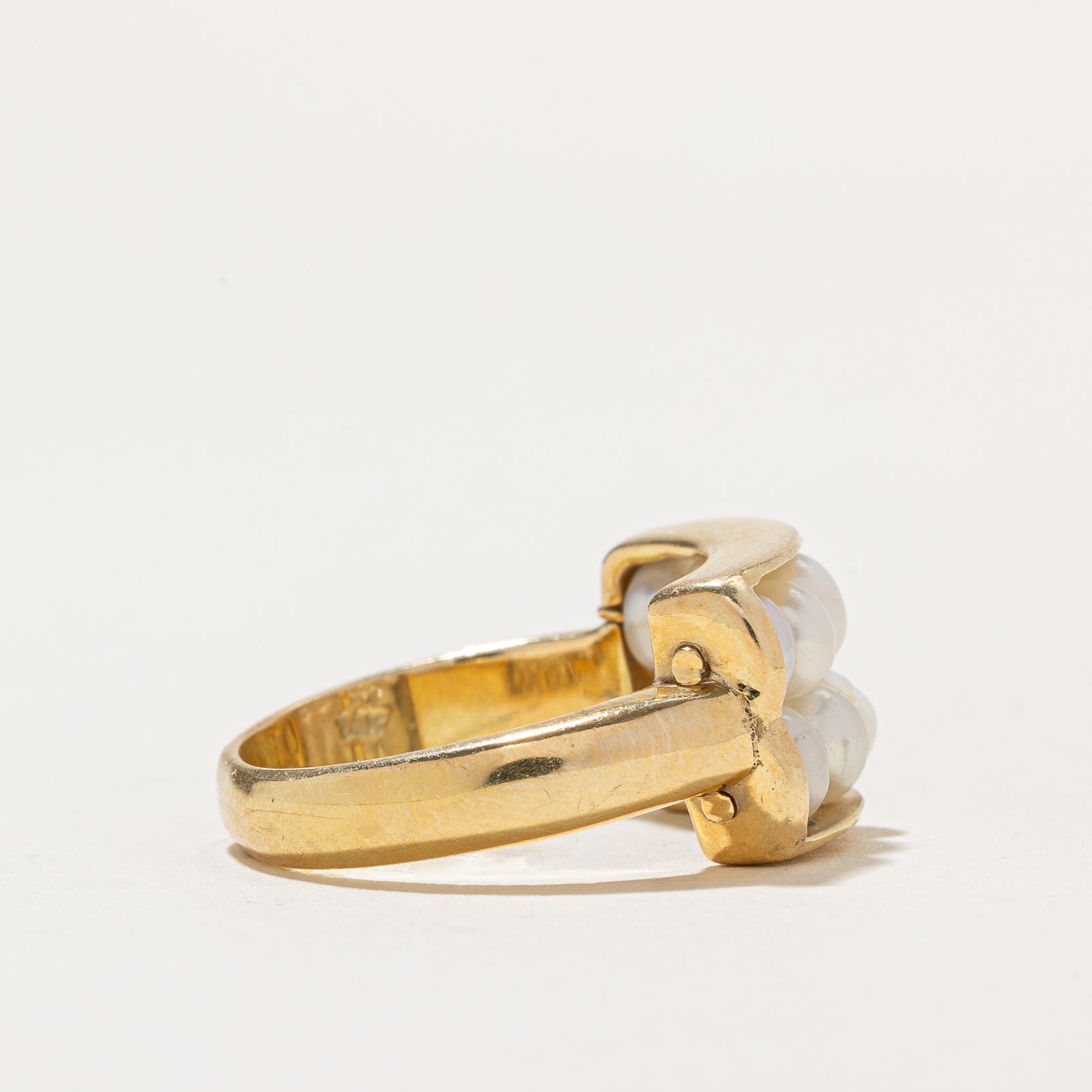 Double Row Button Pearl Ring | SZ 5.75